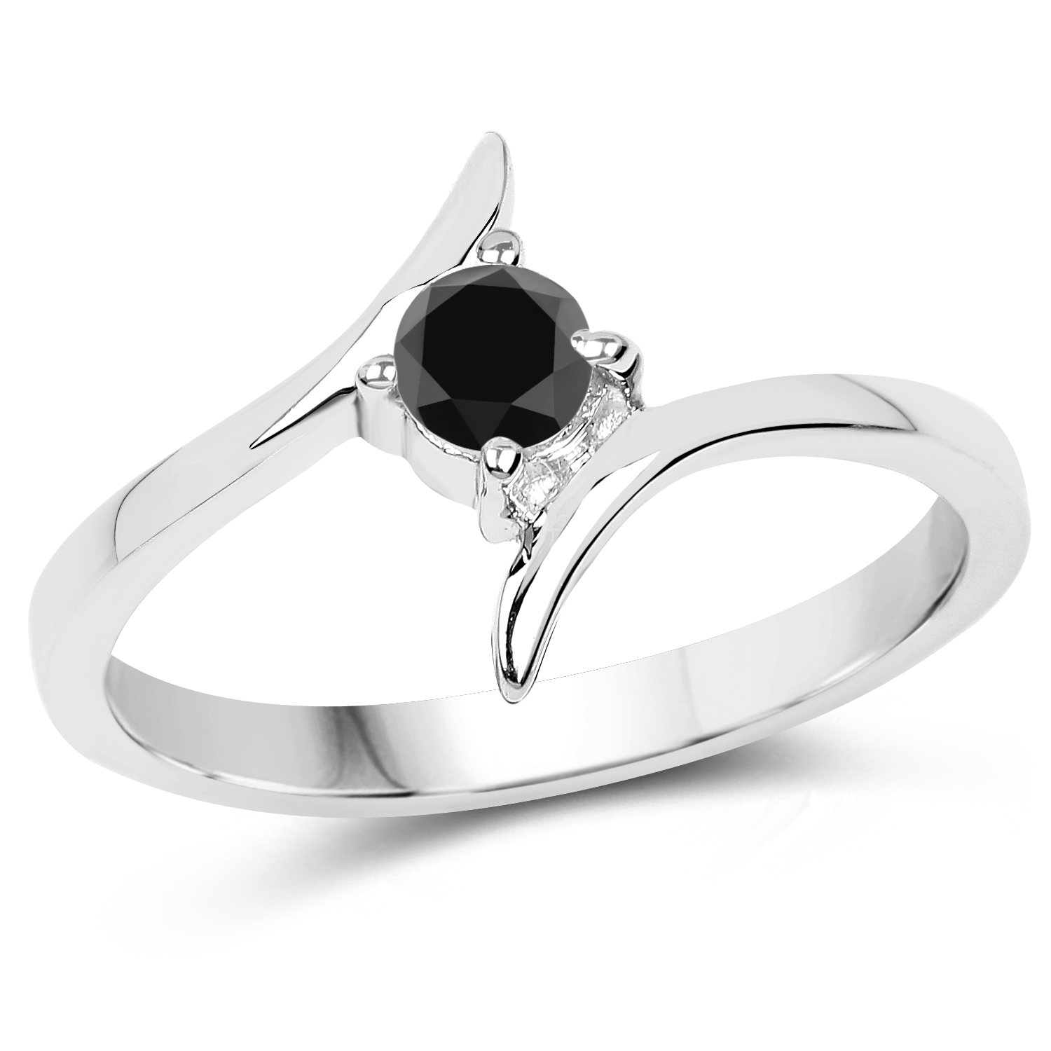 0.25 Carat Genuine Black Diamond .925 Sterling Silver Ring
