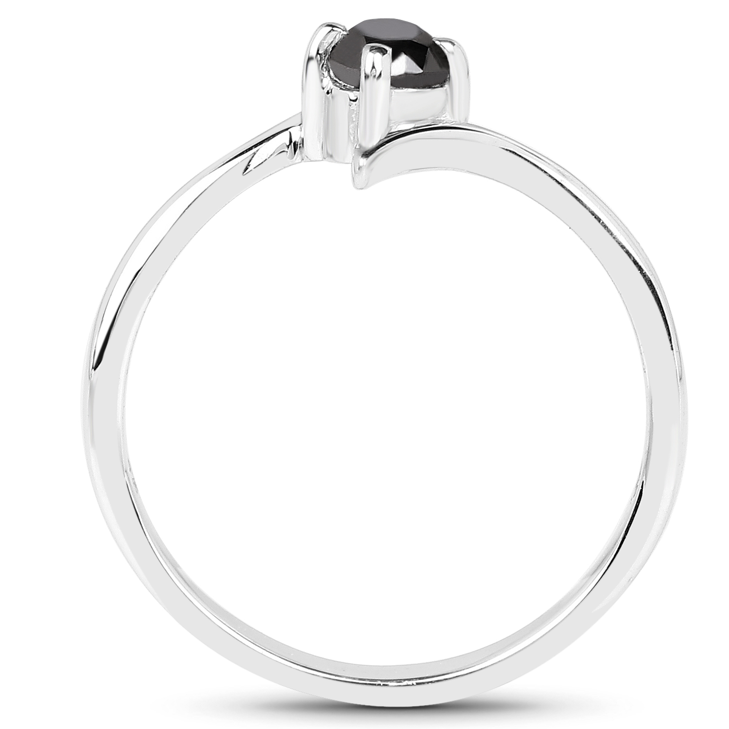 0.25 Carat Genuine Black Diamond .925 Sterling Silver Ring