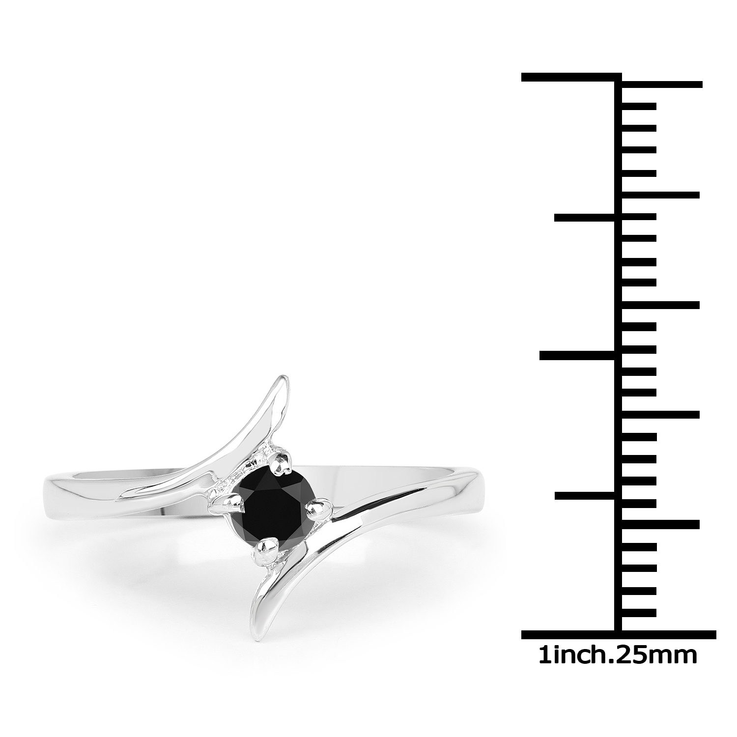0.25 Carat Genuine Black Diamond .925 Sterling Silver Ring