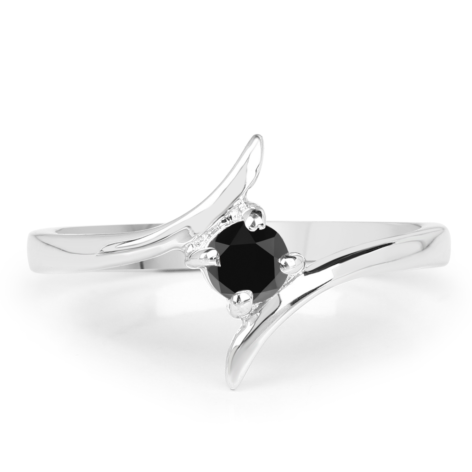 0.25 Carat Genuine Black Diamond .925 Sterling Silver Ring