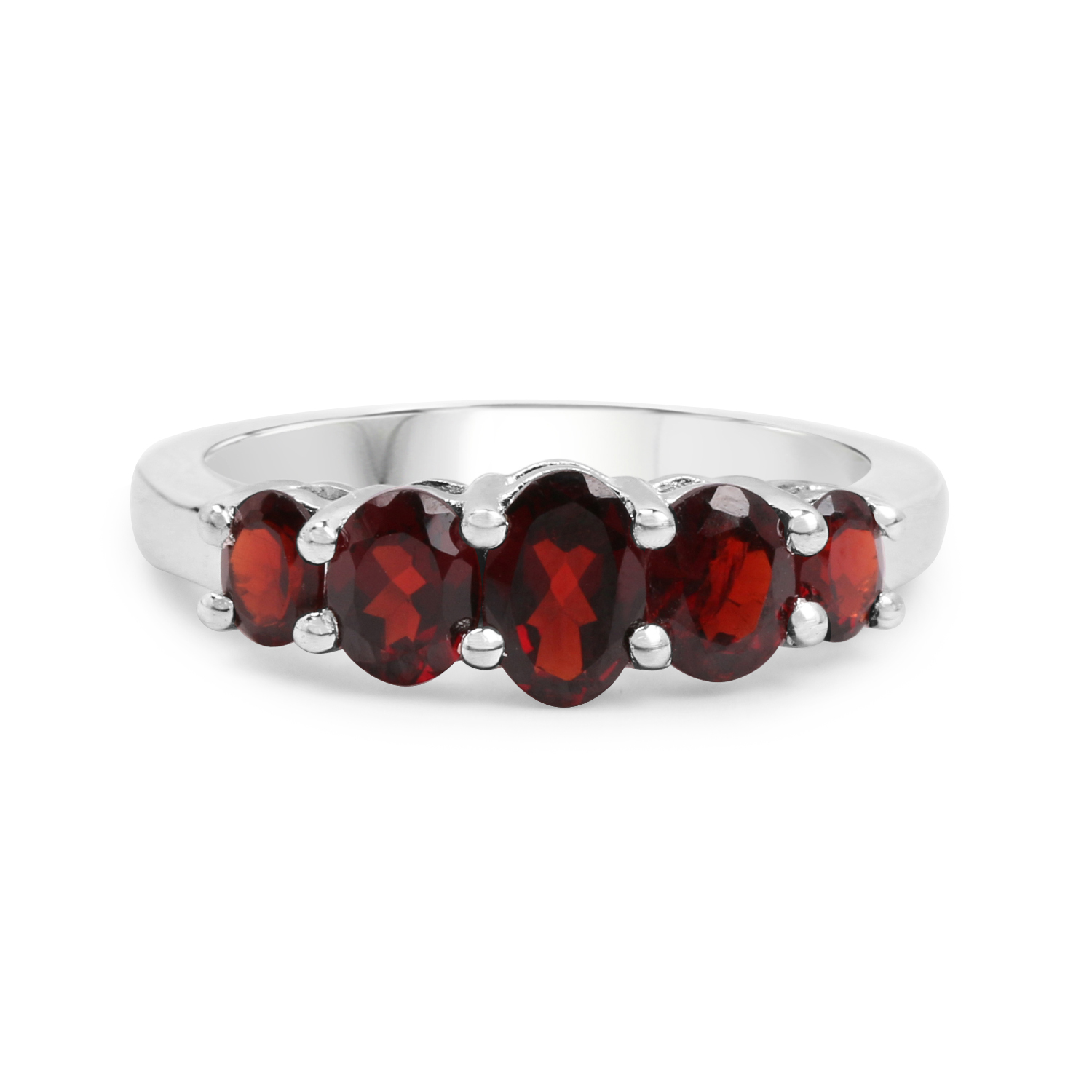1.91 Carat Genuine Garnet .925 Sterling Silver Ring