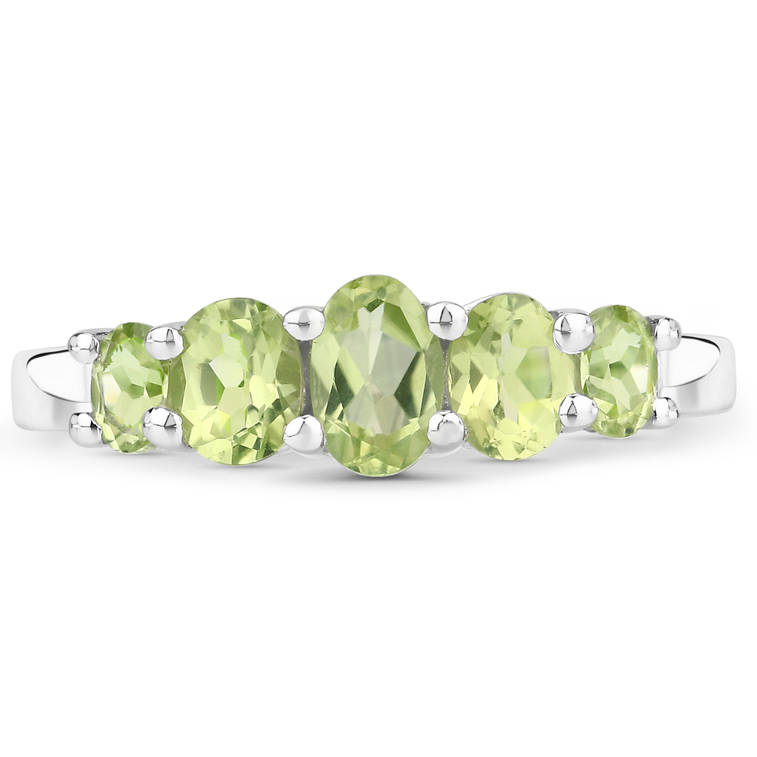 1.49 Carat Genuine Peridot .925 Sterling Silver Ring