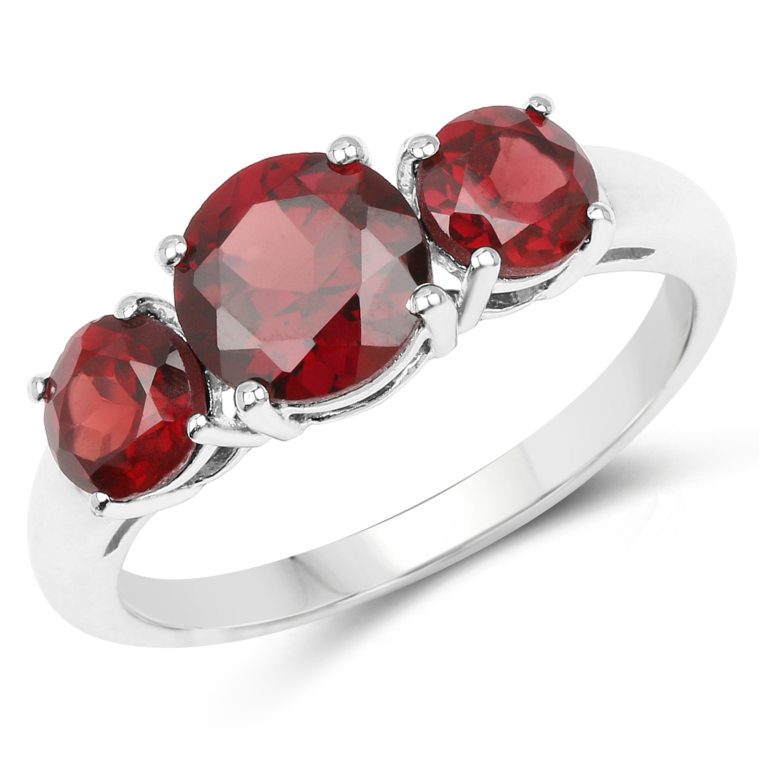 2.66 Carat Genuine Garnet .925 Sterling Silver Ring