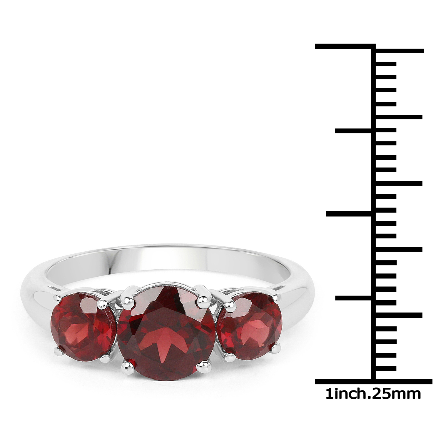 2.66 Carat Genuine Garnet .925 Sterling Silver Ring