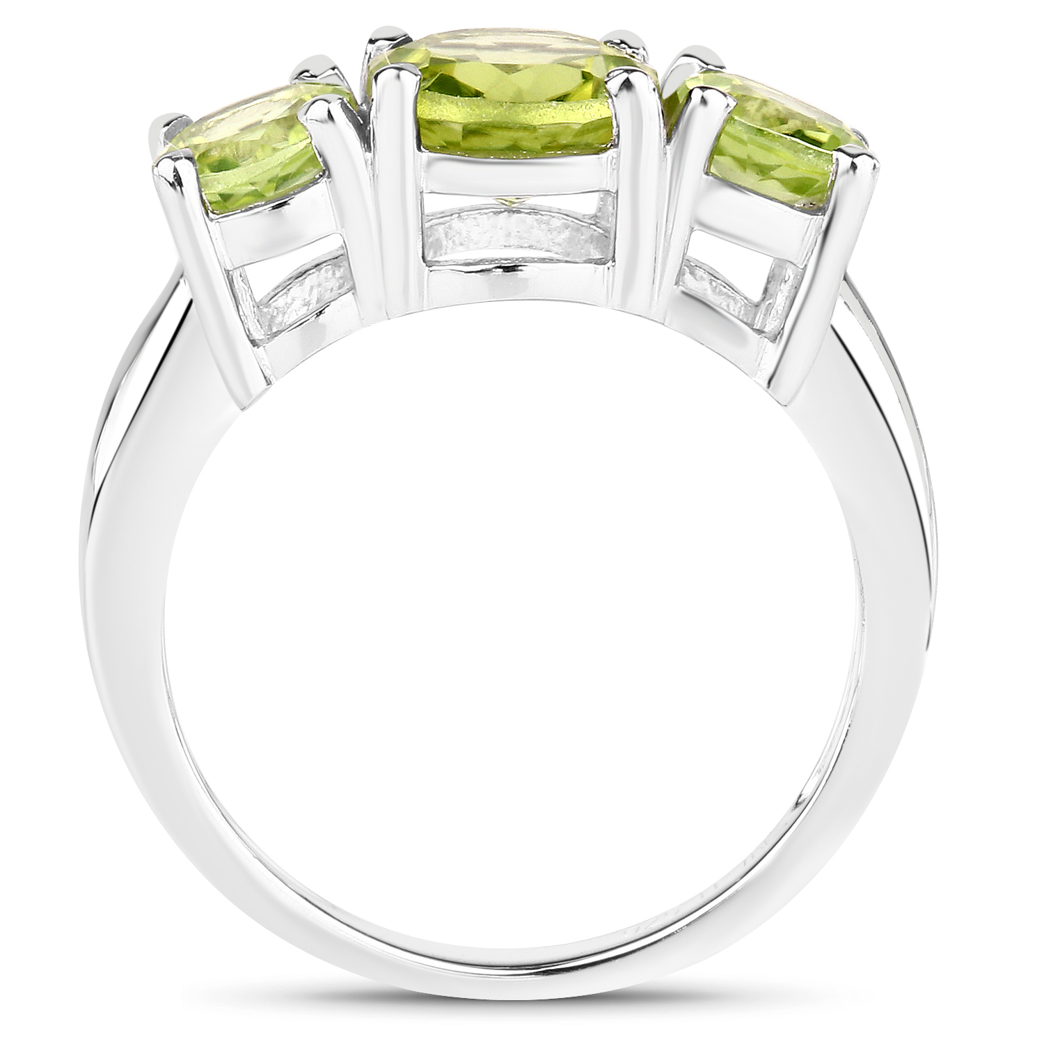 2.27 Carat Genuine Peridot .925 Sterling Silver Ring