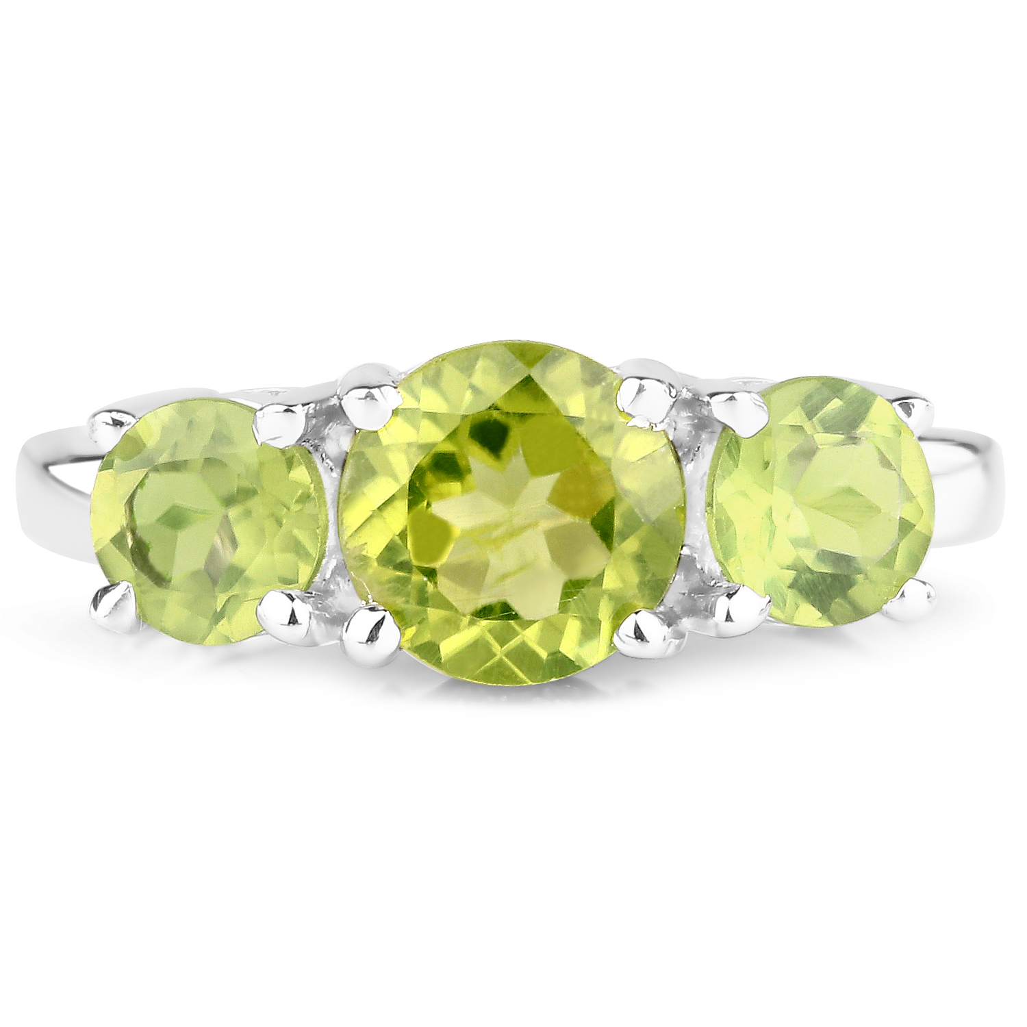 2.27 Carat Genuine Peridot .925 Sterling Silver Ring