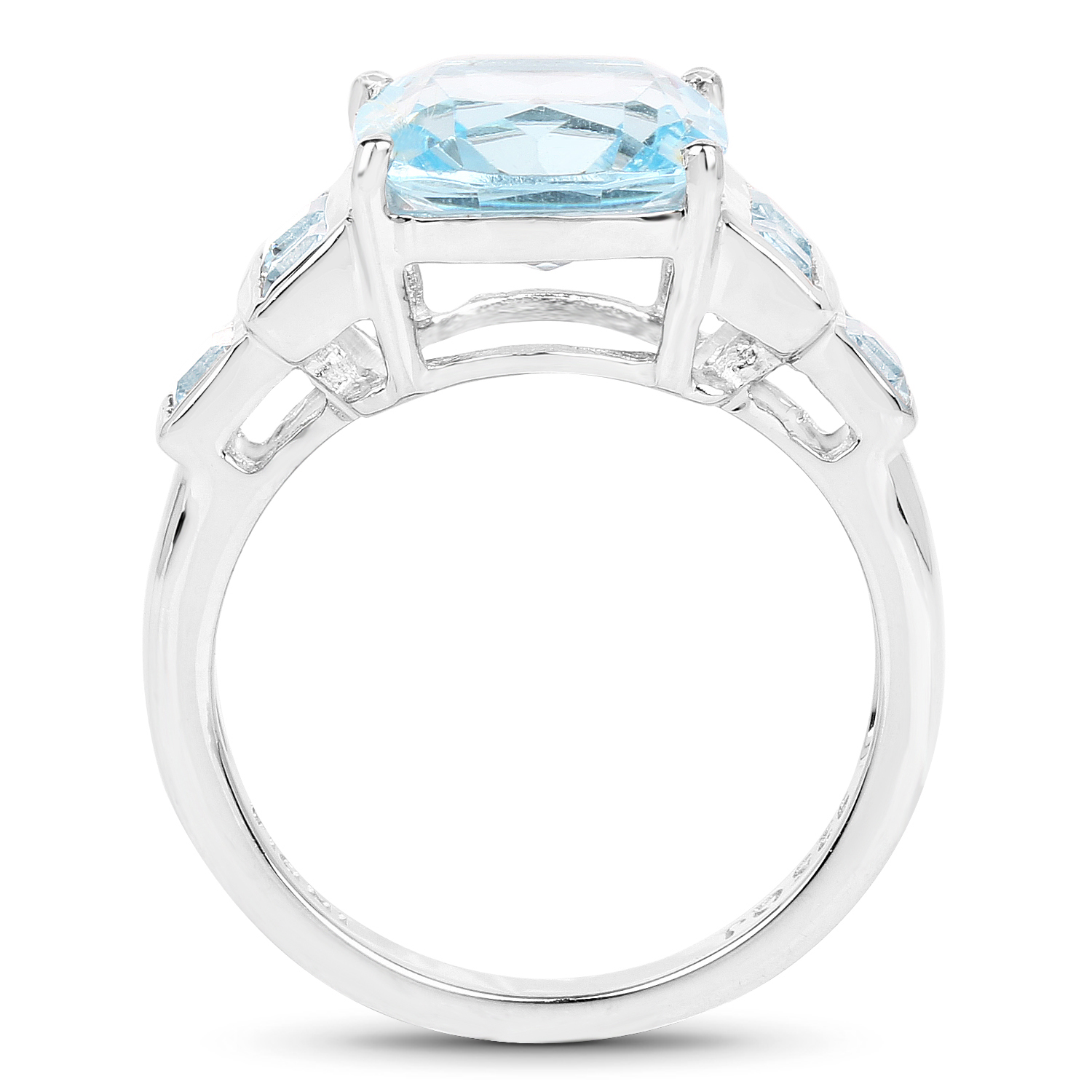 5.17 Carat Genuine Blue Topaz .925 Sterling Silver Ring