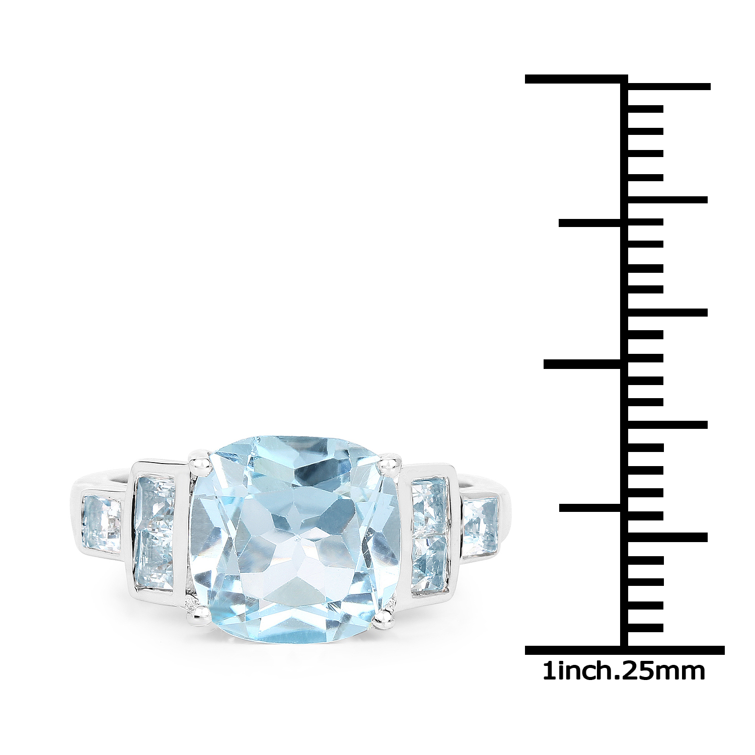5.17 Carat Genuine Blue Topaz .925 Sterling Silver Ring