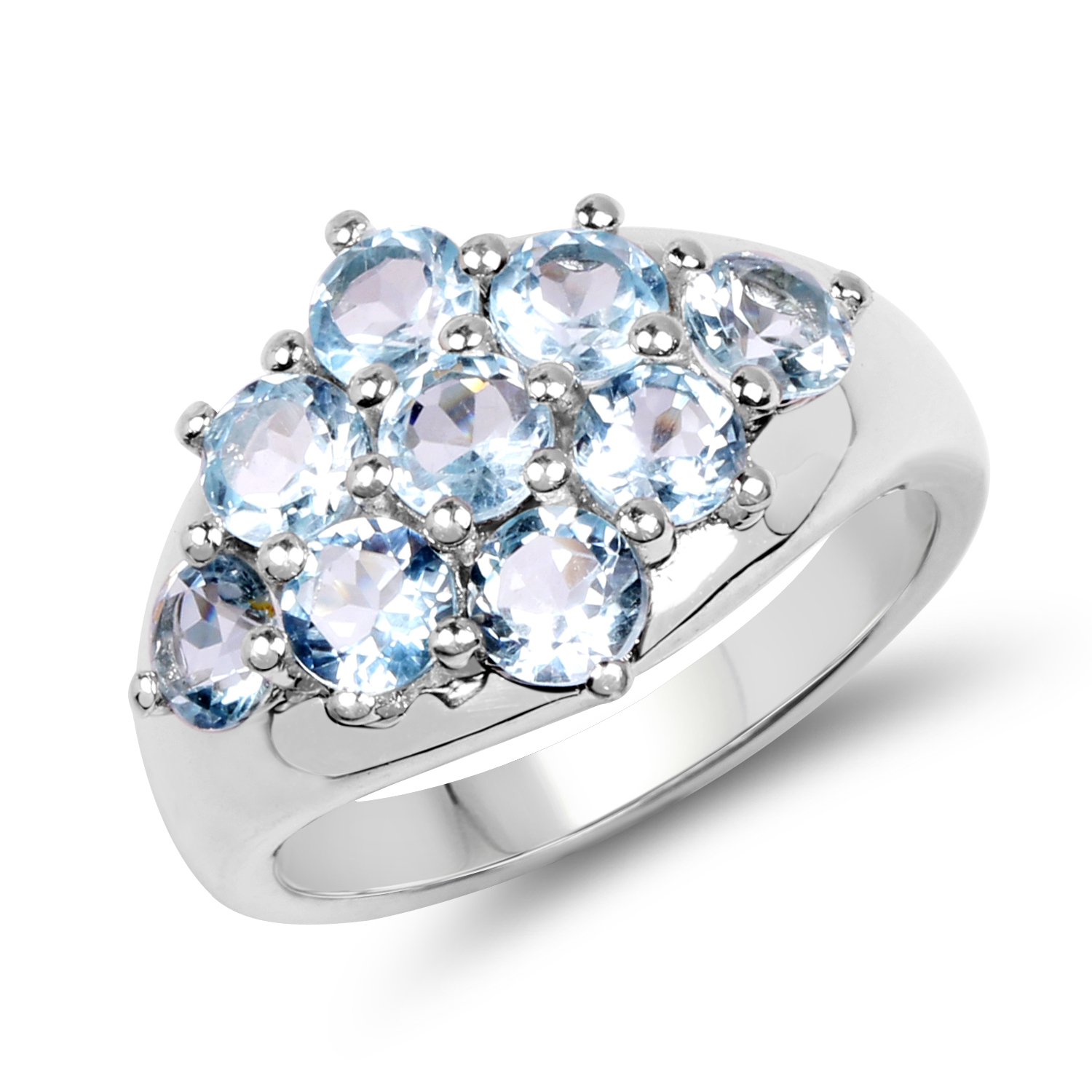 2.88 Carat Genuine Blue Topaz .925 Sterling Silver Ring