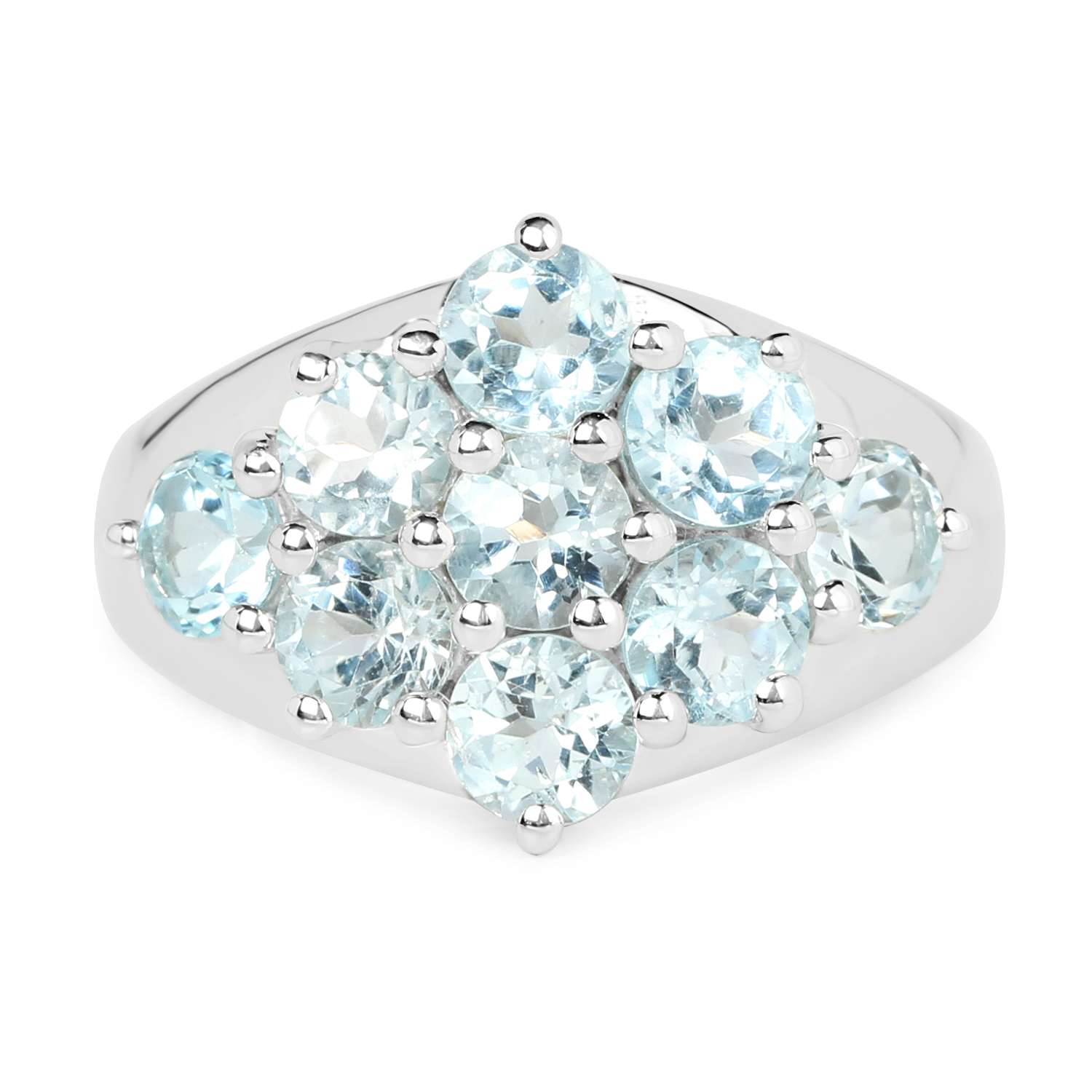 2.88 Carat Genuine Blue Topaz .925 Sterling Silver Ring