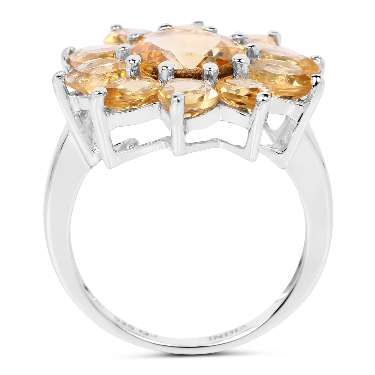 5.50 Carat Genuine Citrine .925 Sterling Silver Ring