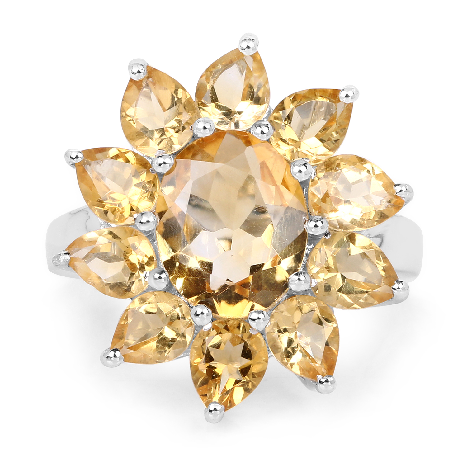 5.50 Carat Genuine Citrine .925 Sterling Silver Ring