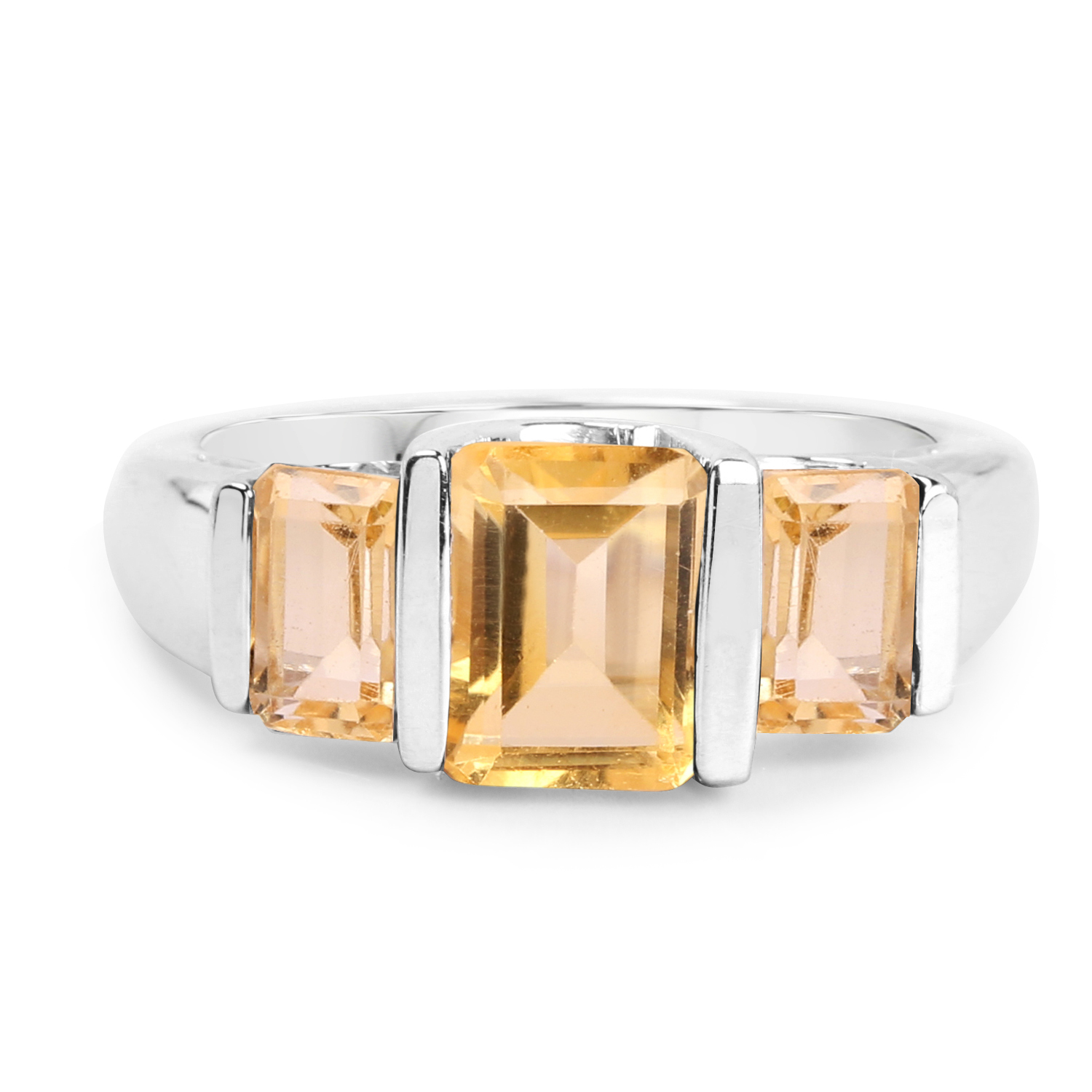 2.70 Carat Genuine Citrine .925 Sterling Silver Ring