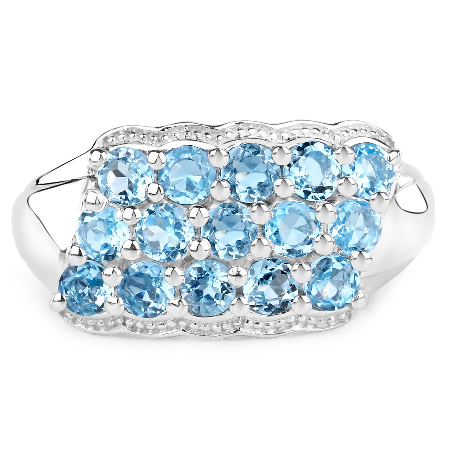 1.50 Carat Genuine Swiss Blue Topaz .925 Sterling Silver Ring