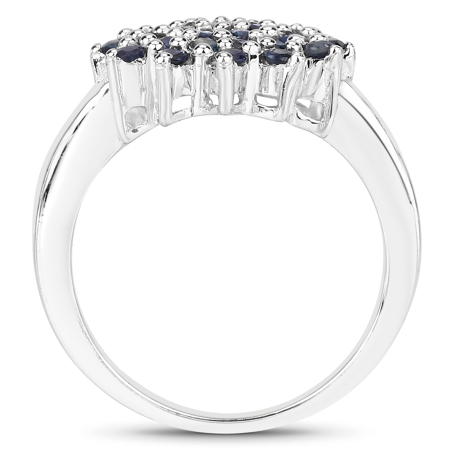 1.24 Carat Genuine Blue Sapphire .925 Sterling Silver Ring