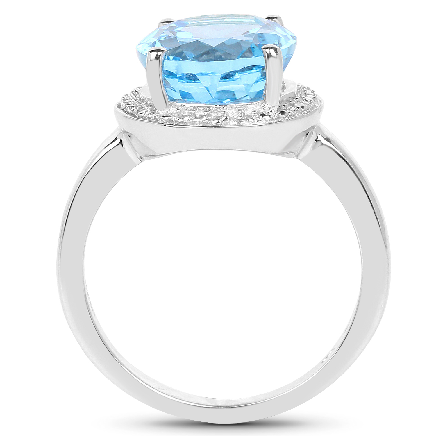 5.25 Carat Genuine Swiss Blue Topaz .925 Sterling Silver Ring