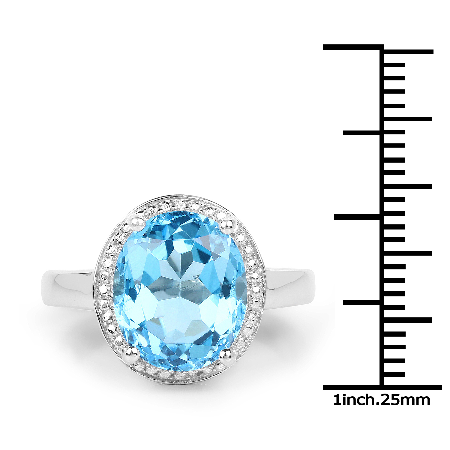 5.25 Carat Genuine Swiss Blue Topaz .925 Sterling Silver Ring