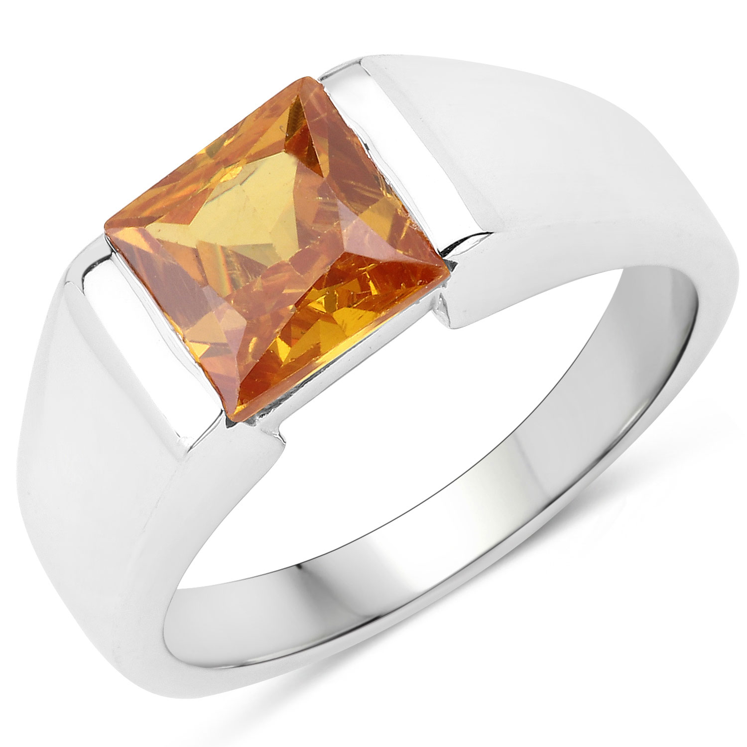 1.50 Carat Genuine Citrine .925 Sterling Silver Ring