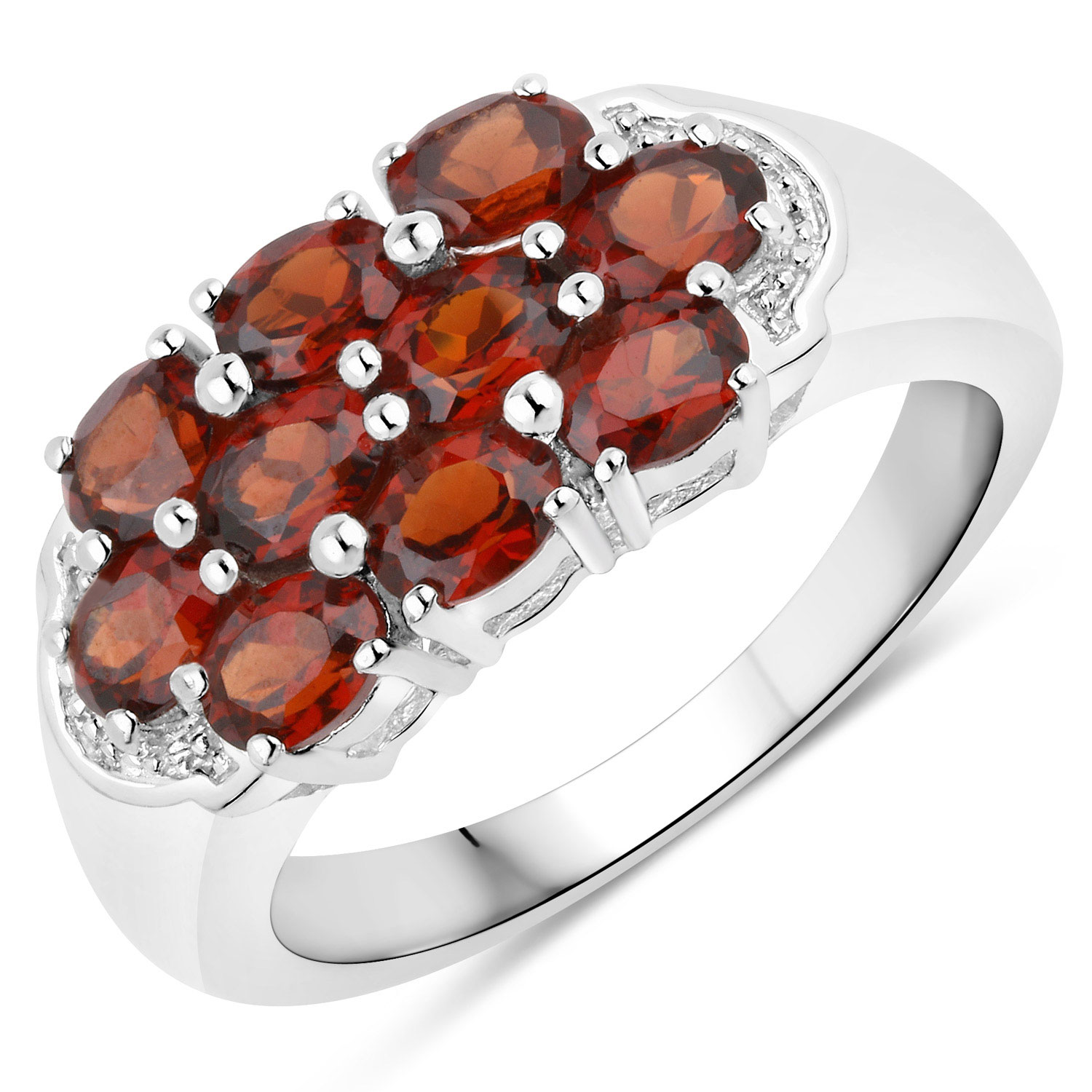 2.00 Carat Genuine Garnet .925 Sterling Silver Ring