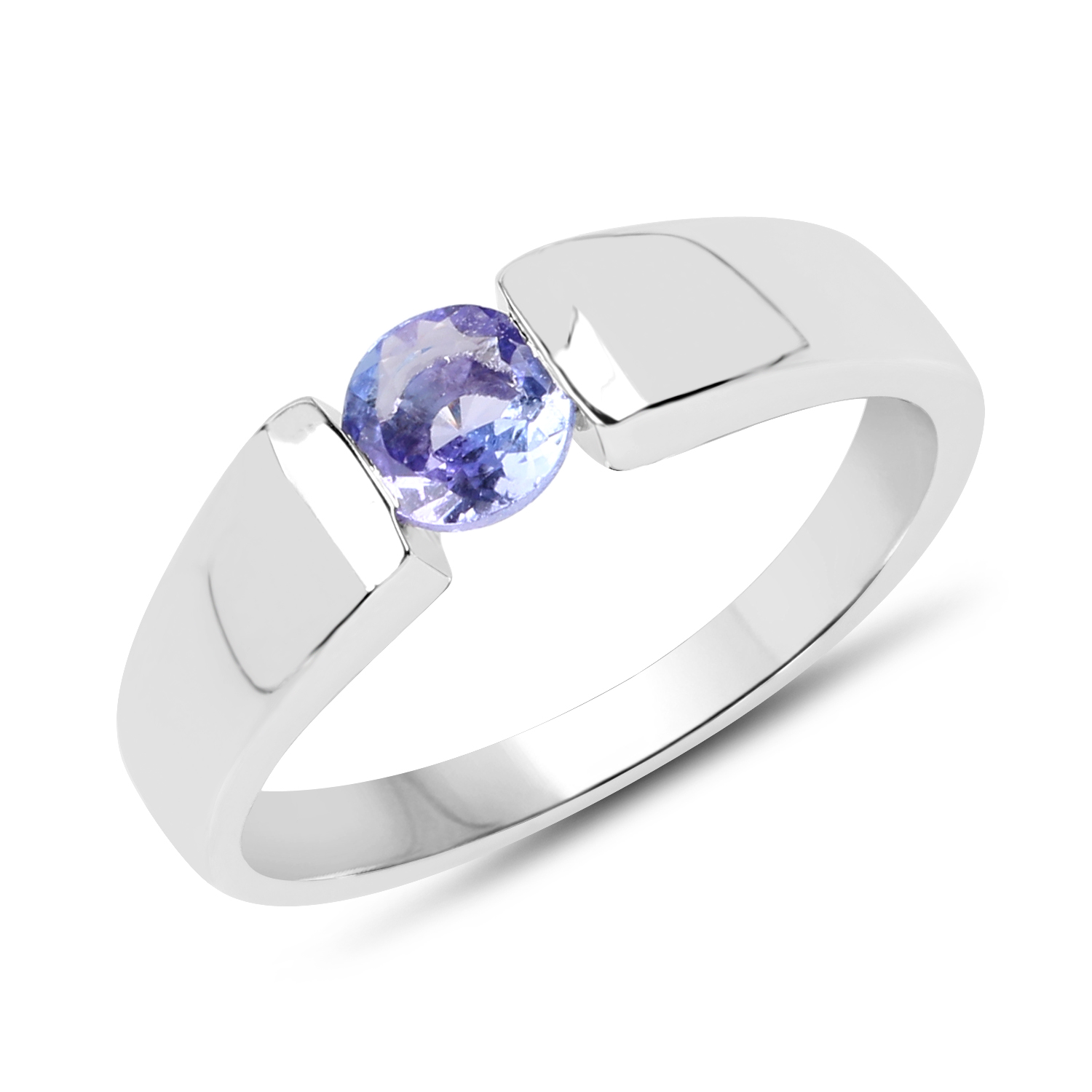 0.47 Carat Genuine Tanzanite .925 Sterling Silver Ring