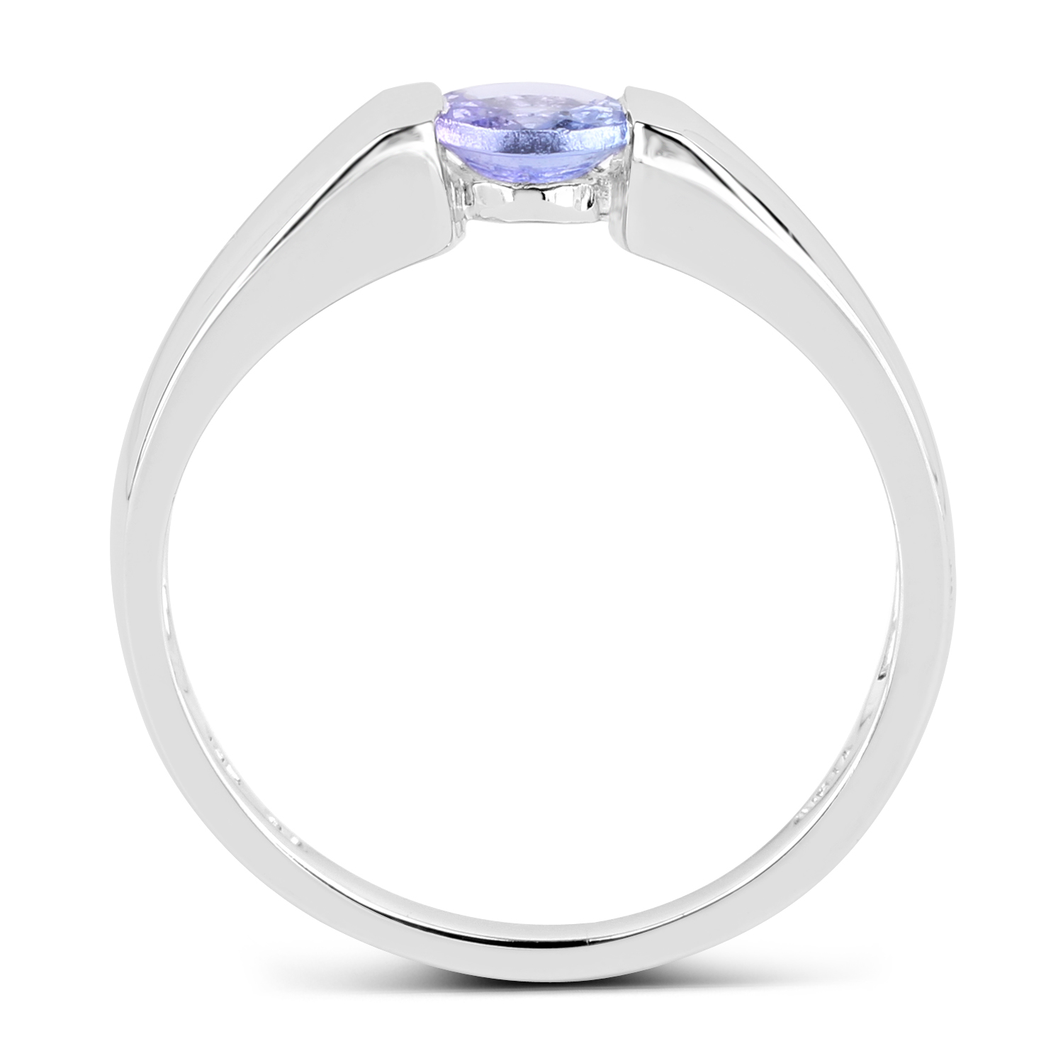 0.47 Carat Genuine Tanzanite .925 Sterling Silver Ring