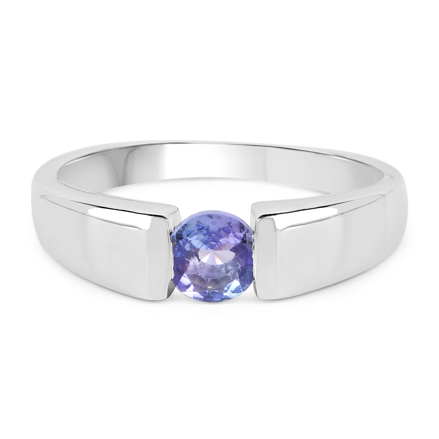 0.47 Carat Genuine Tanzanite .925 Sterling Silver Ring