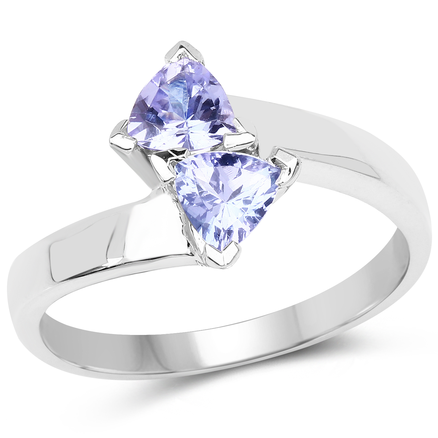 0.86 Carat Genuine Tanzanite .925 Sterling Silver Ring