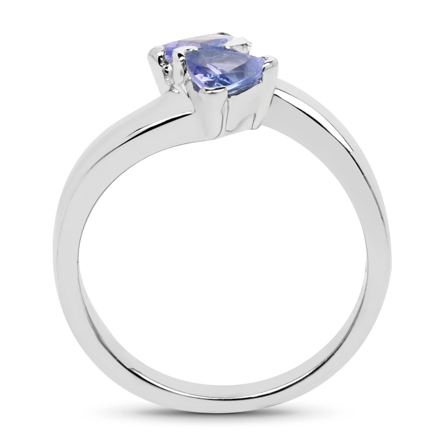 0.86 Carat Genuine Tanzanite .925 Sterling Silver Ring
