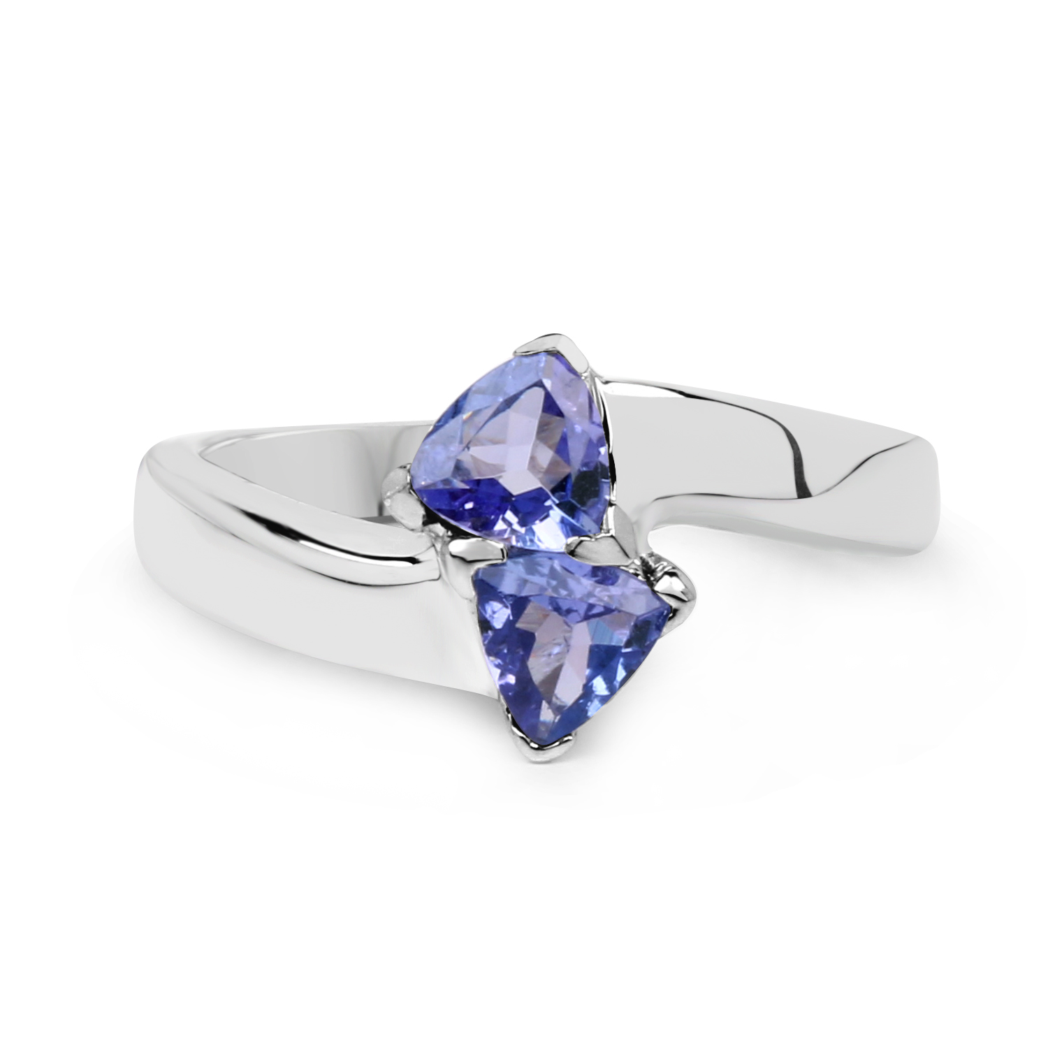 0.86 Carat Genuine Tanzanite .925 Sterling Silver Ring