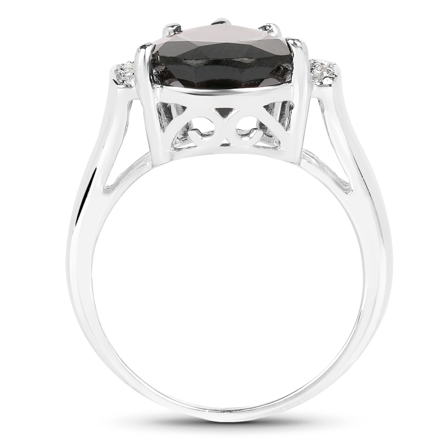 5.65 Carat Genuine Garnet & White Topaz .925 Sterling Silver Ring