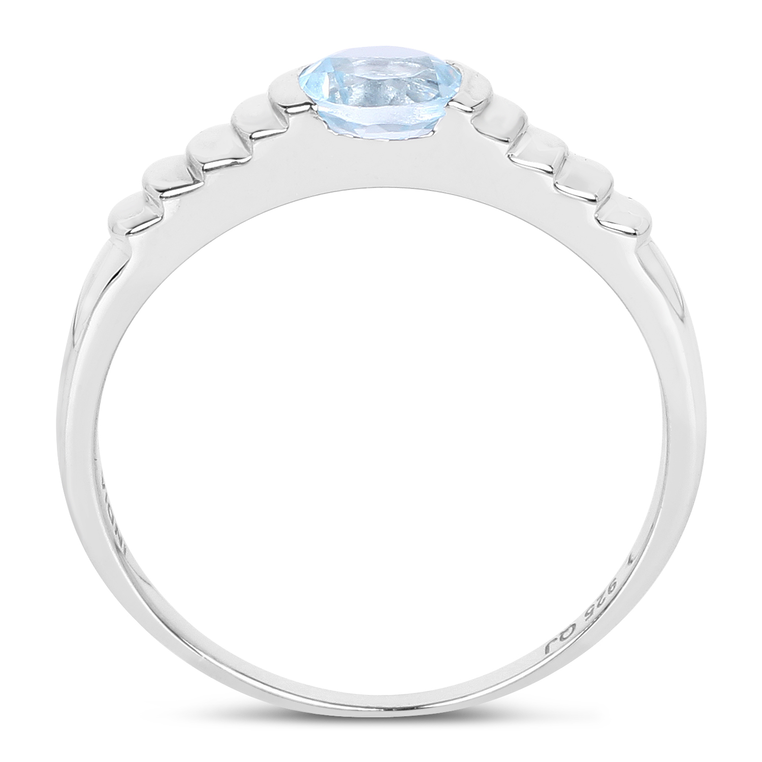 0.60 Carat Genuine Blue Topaz .925 Sterling Silver Ring