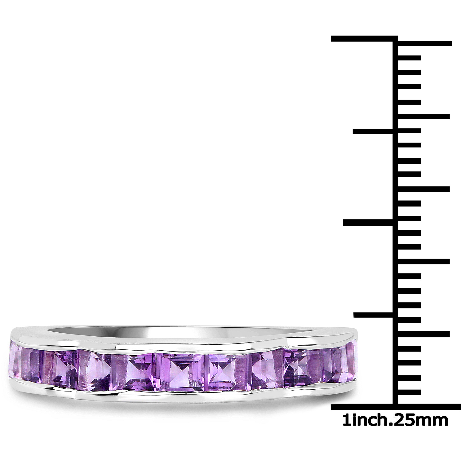 1.65 Carat Genuine Amethyst .925 Sterling Silver Ring
