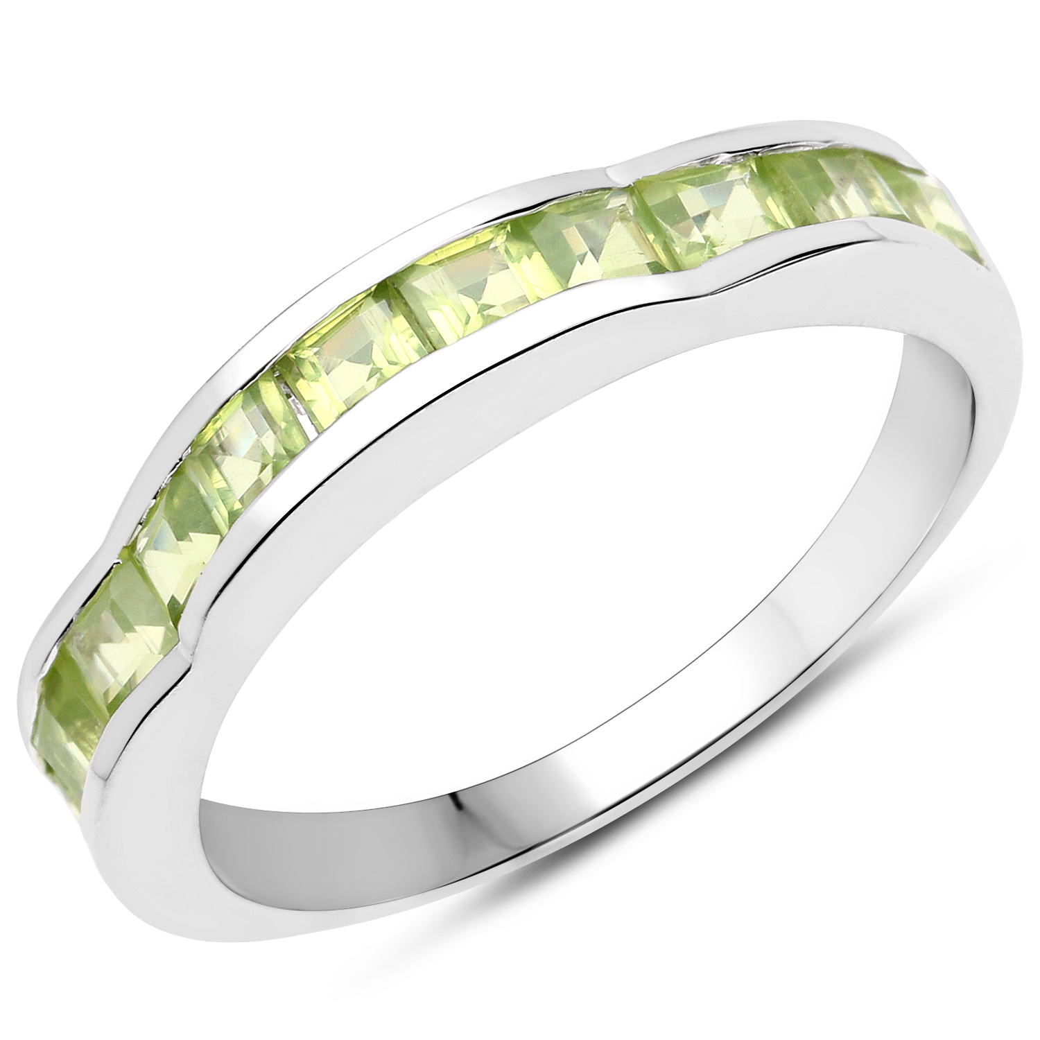 1.65 Carat Genuine Peridot .925 Sterling Silver Ring