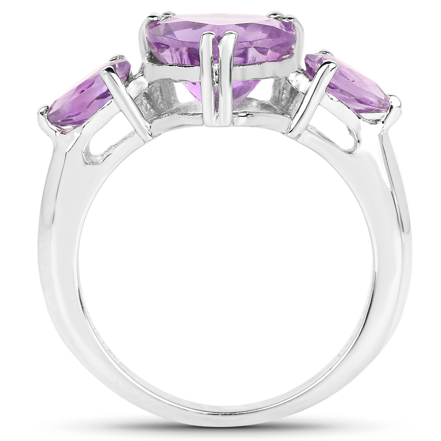 2.74 Carat Genuine Amethyst .925 Sterling Silver Ring