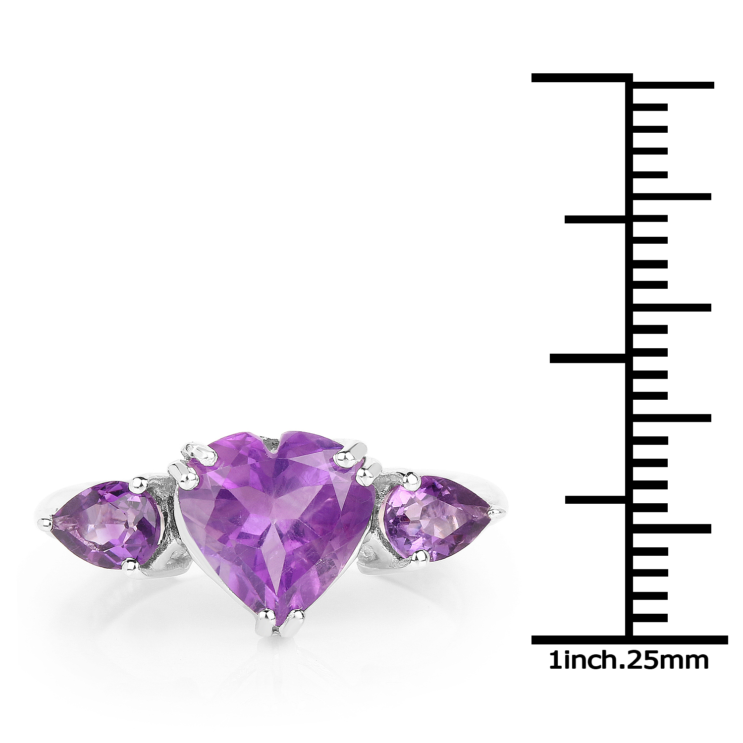2.74 Carat Genuine Amethyst .925 Sterling Silver Ring