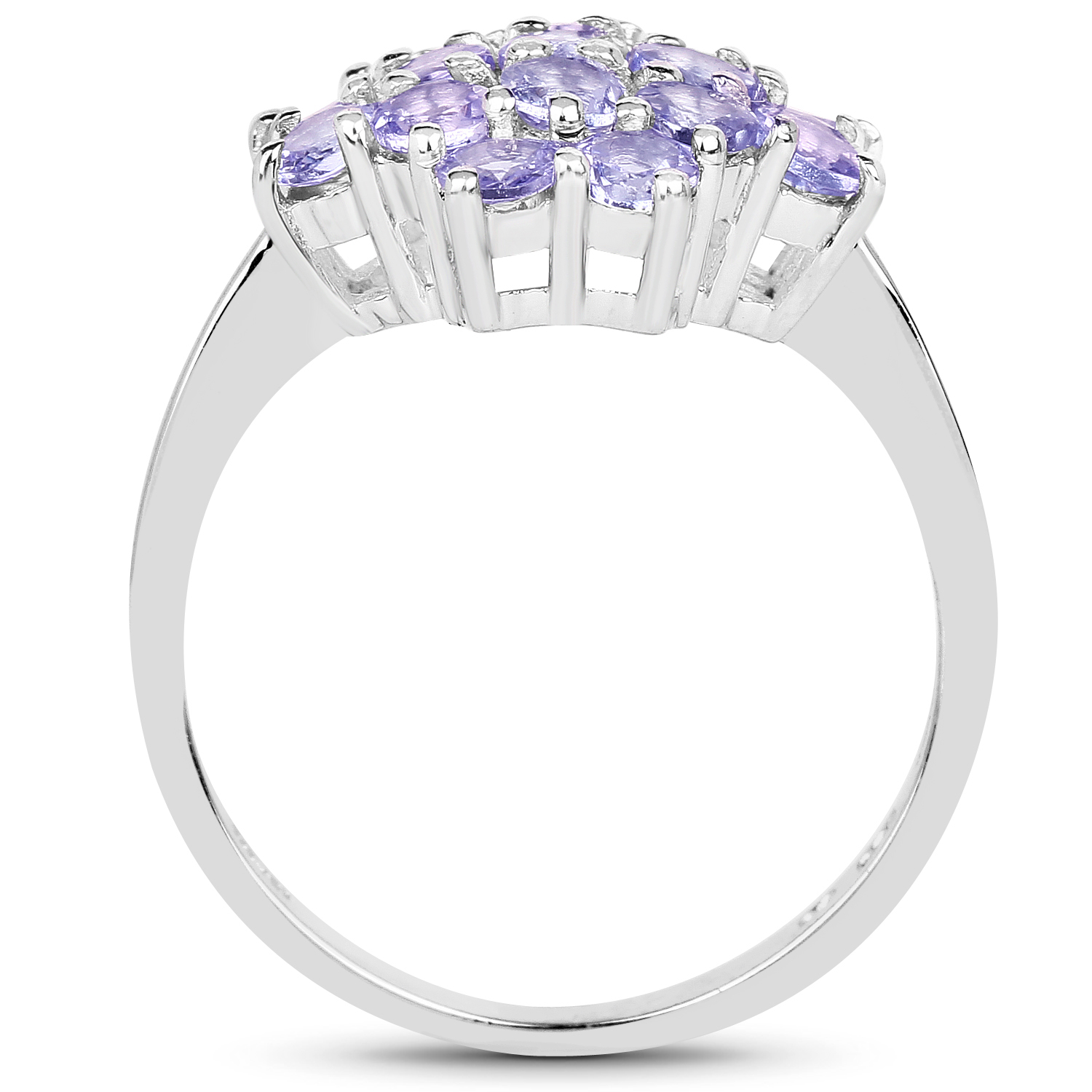 1.70 Carat Genuine Tanzanite .925 Sterling Silver Ring