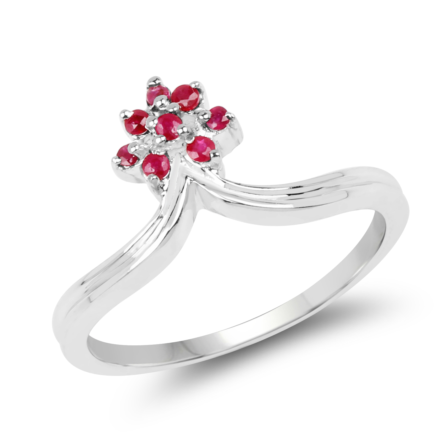 0.21 Carat Genuine Ruby .925 Sterling Silver Ring