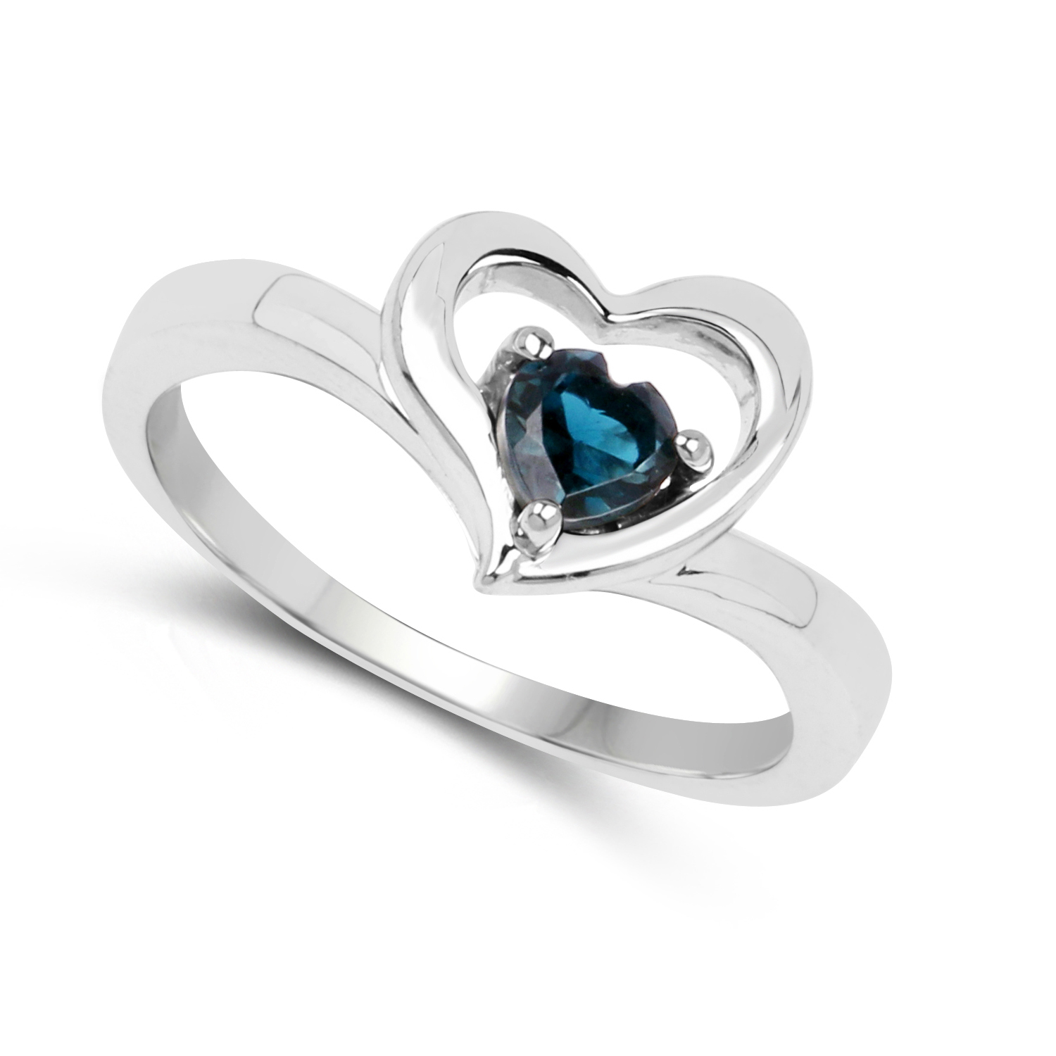 0.45 Carat Genuine Blue Topaz .925 Sterling Silver Ring