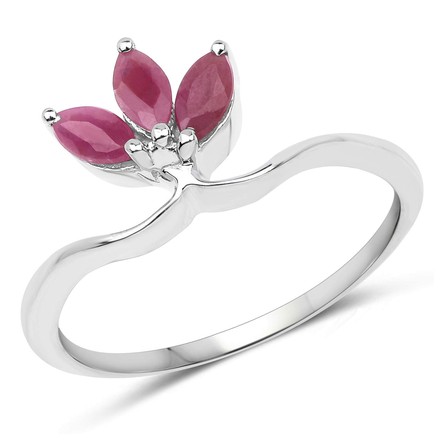 0.42 Carat Genuine Ruby .925 Sterling Silver Ring