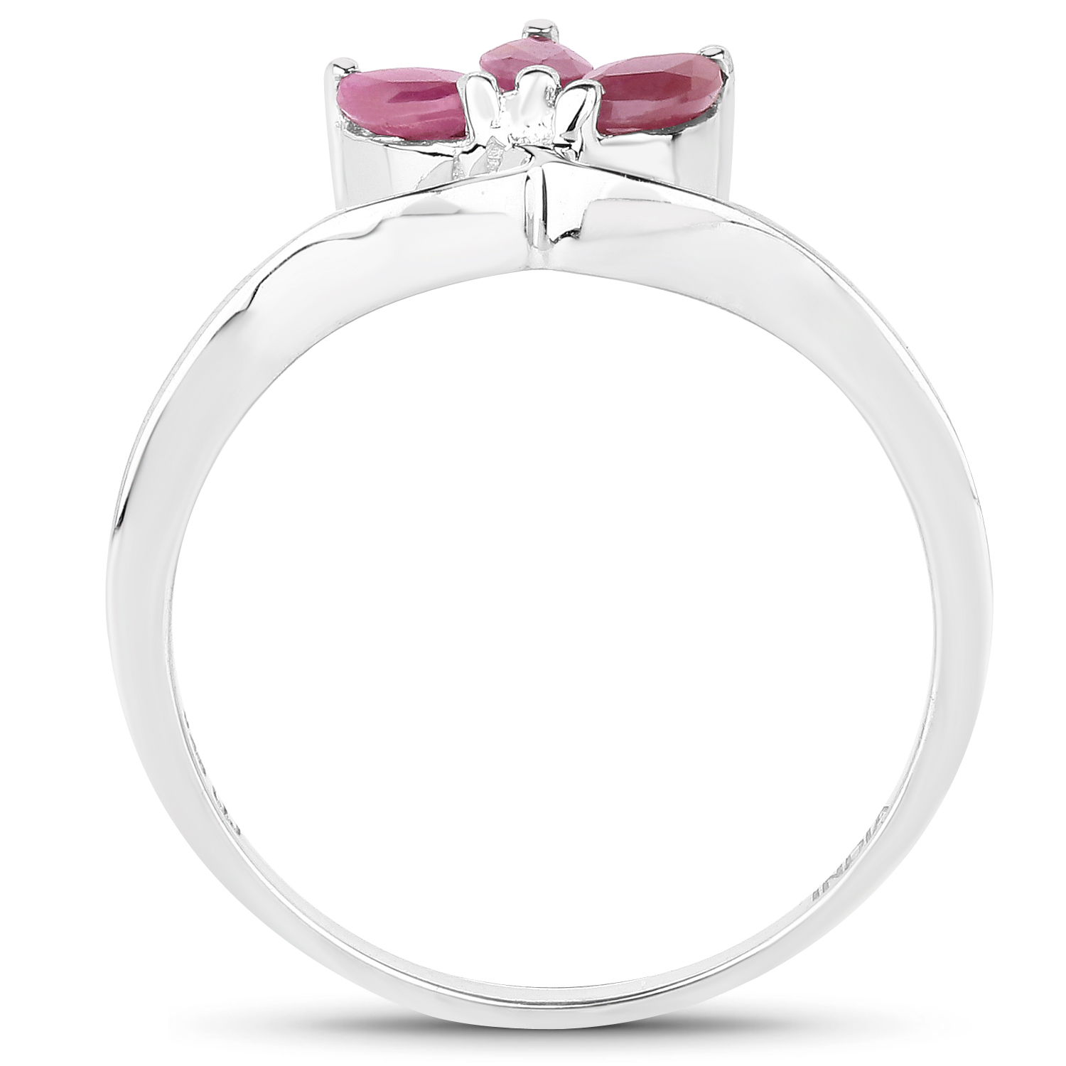 0.42 Carat Genuine Ruby .925 Sterling Silver Ring