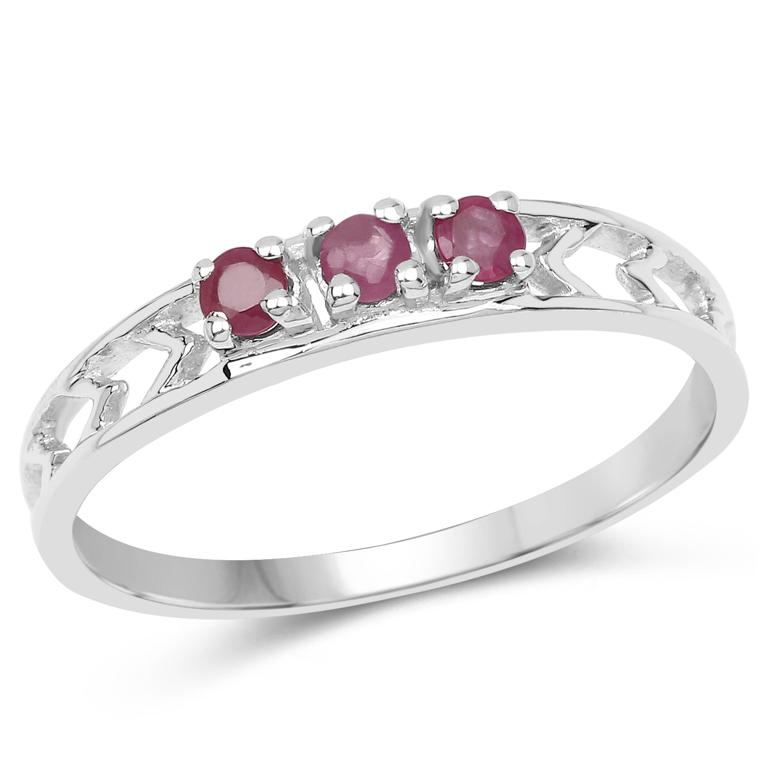 0.26 Carat Genuine Ruby .925 Sterling Silver Ring