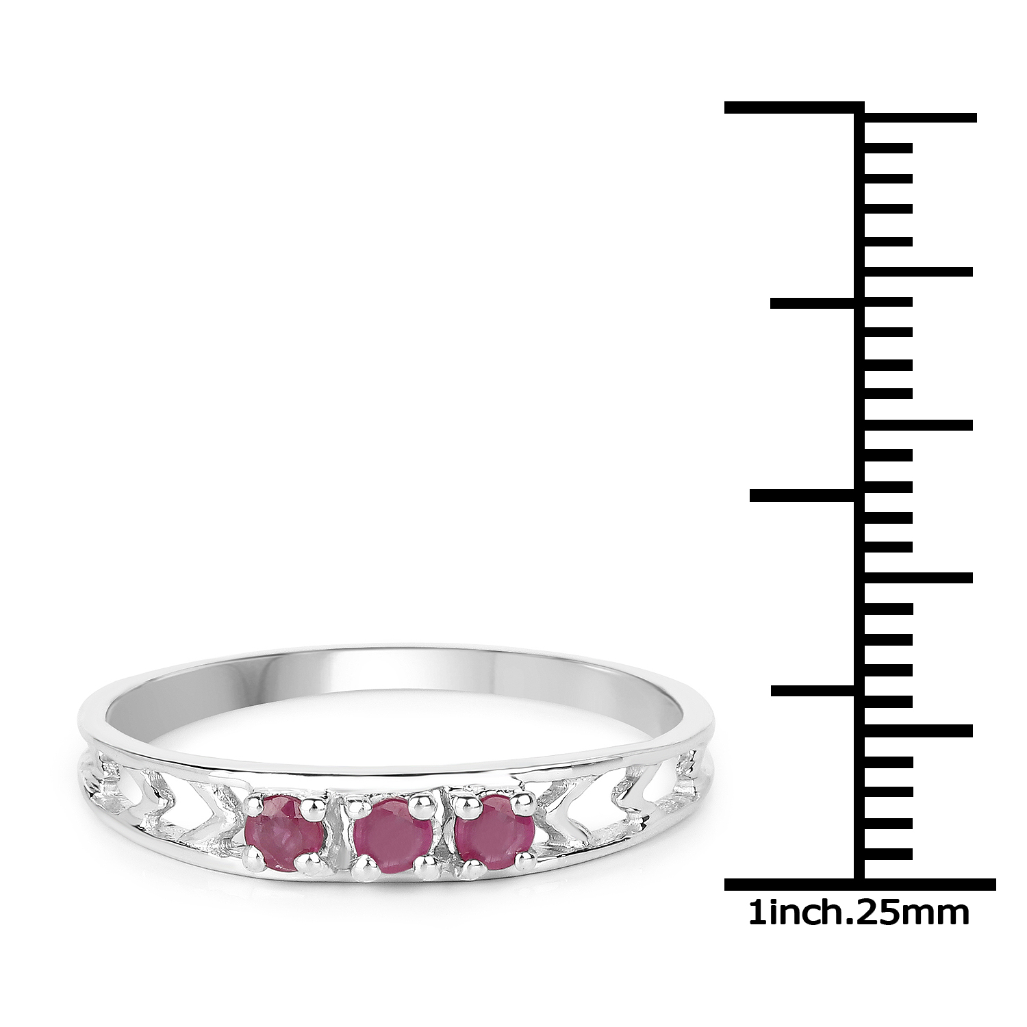 0.26 Carat Genuine Ruby .925 Sterling Silver Ring
