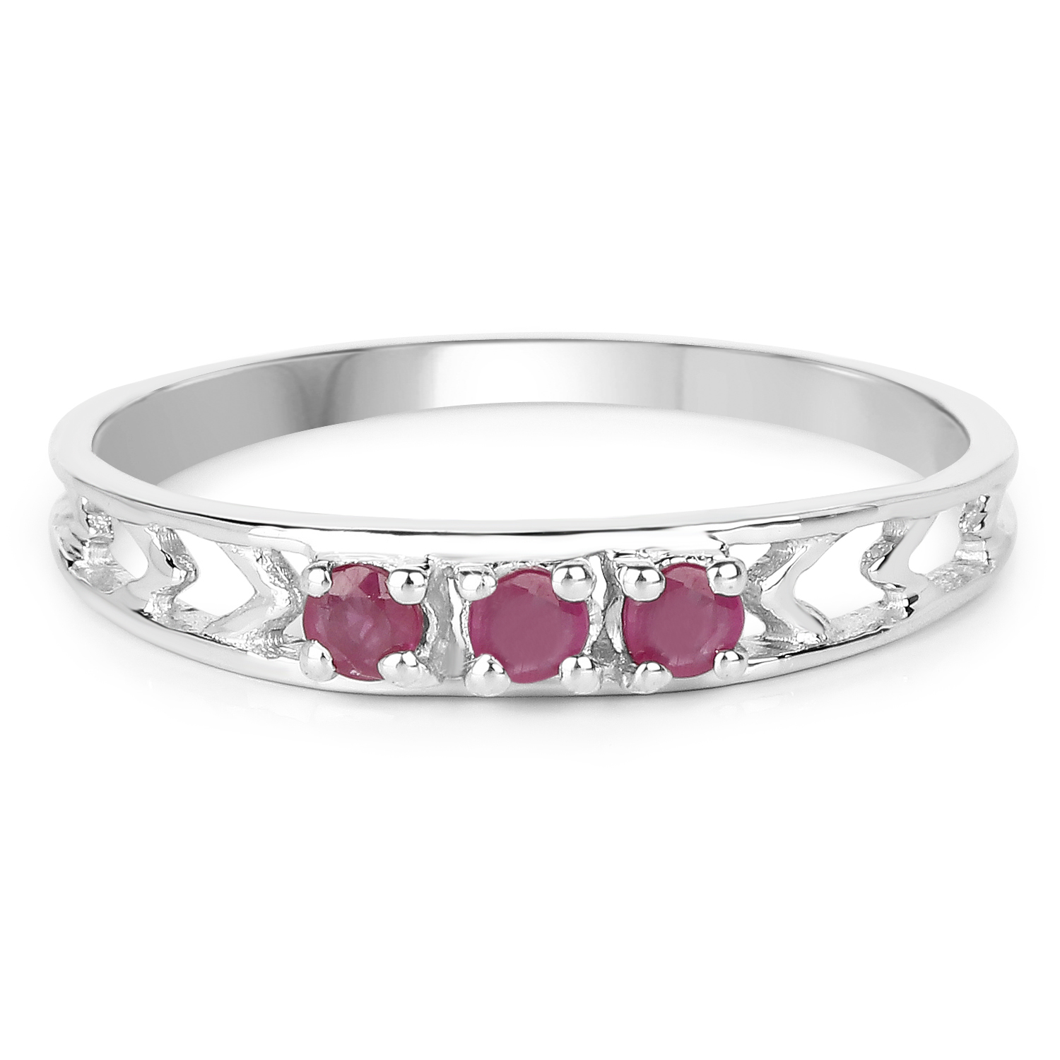 0.26 Carat Genuine Ruby .925 Sterling Silver Ring