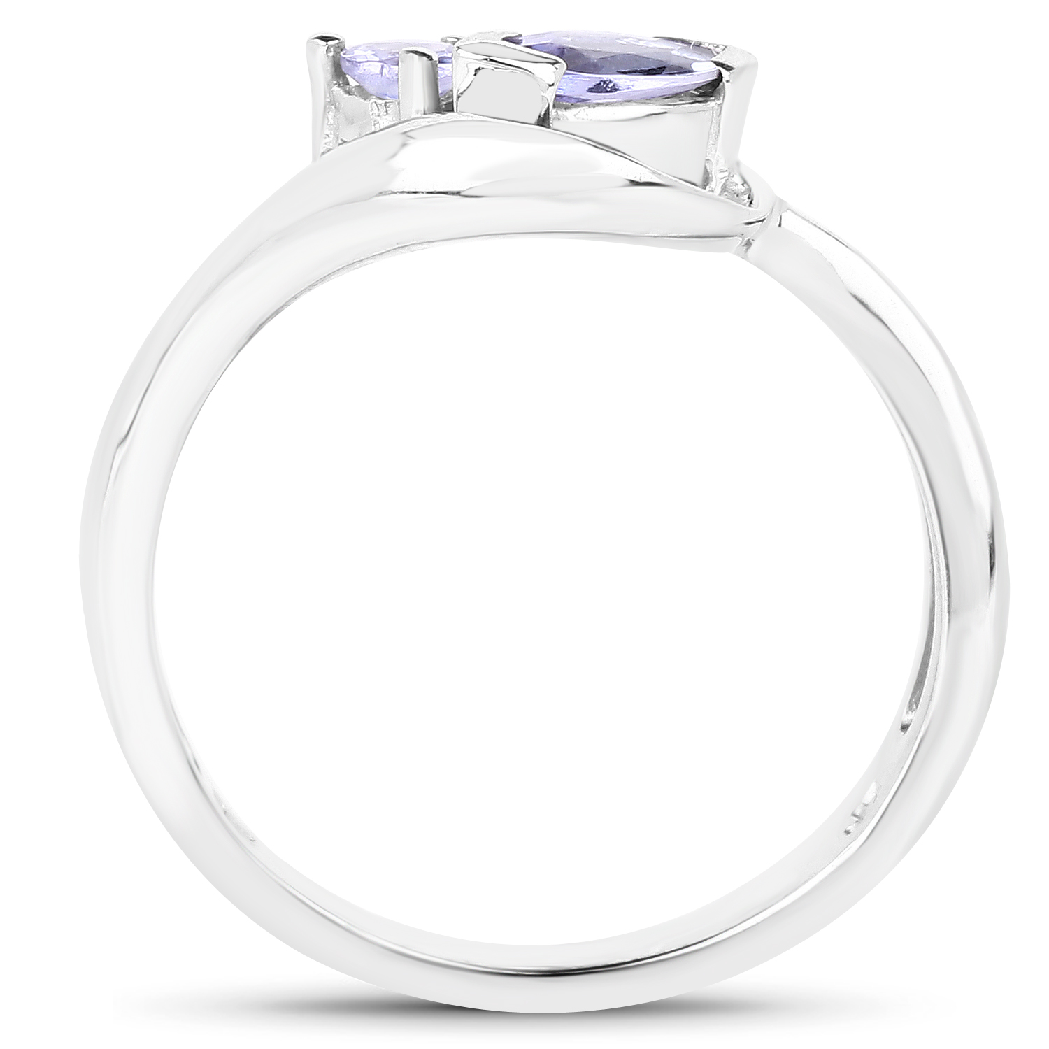 0.34 Carat Genuine Tanzanite .925 Sterling Silver Ring