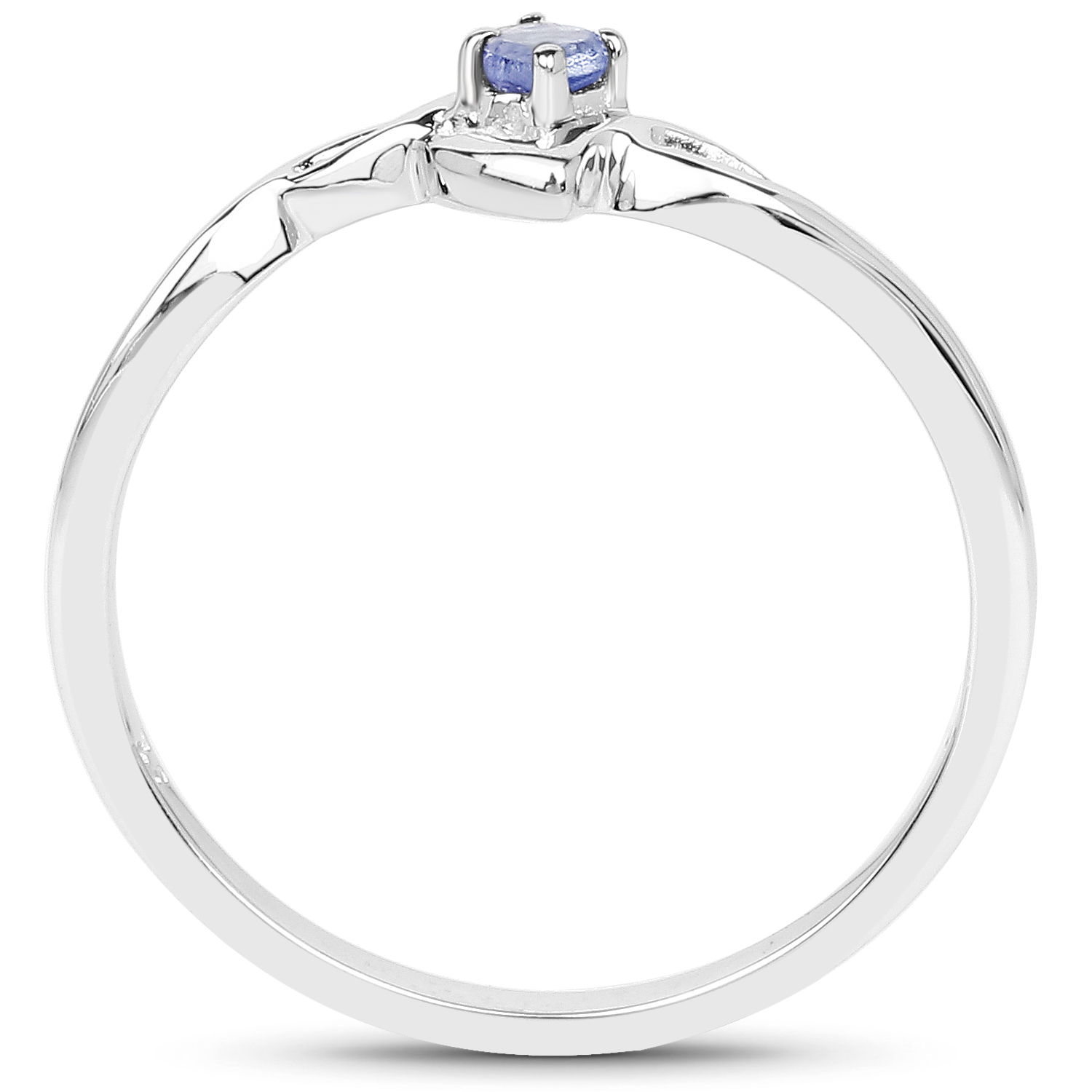 0.07 Carat Genuine Tanzanite .925 Sterling Silver Ring