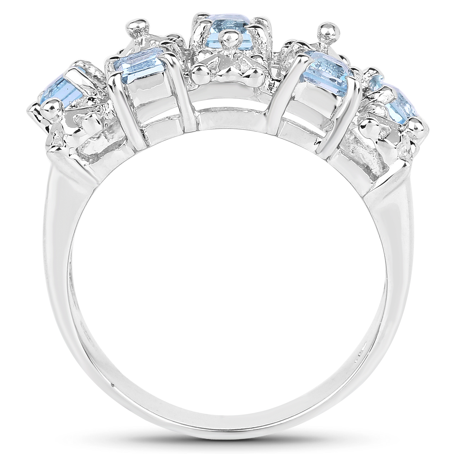 0.95 Carat Genuine Blue Topaz .925 Sterling Silver Ring