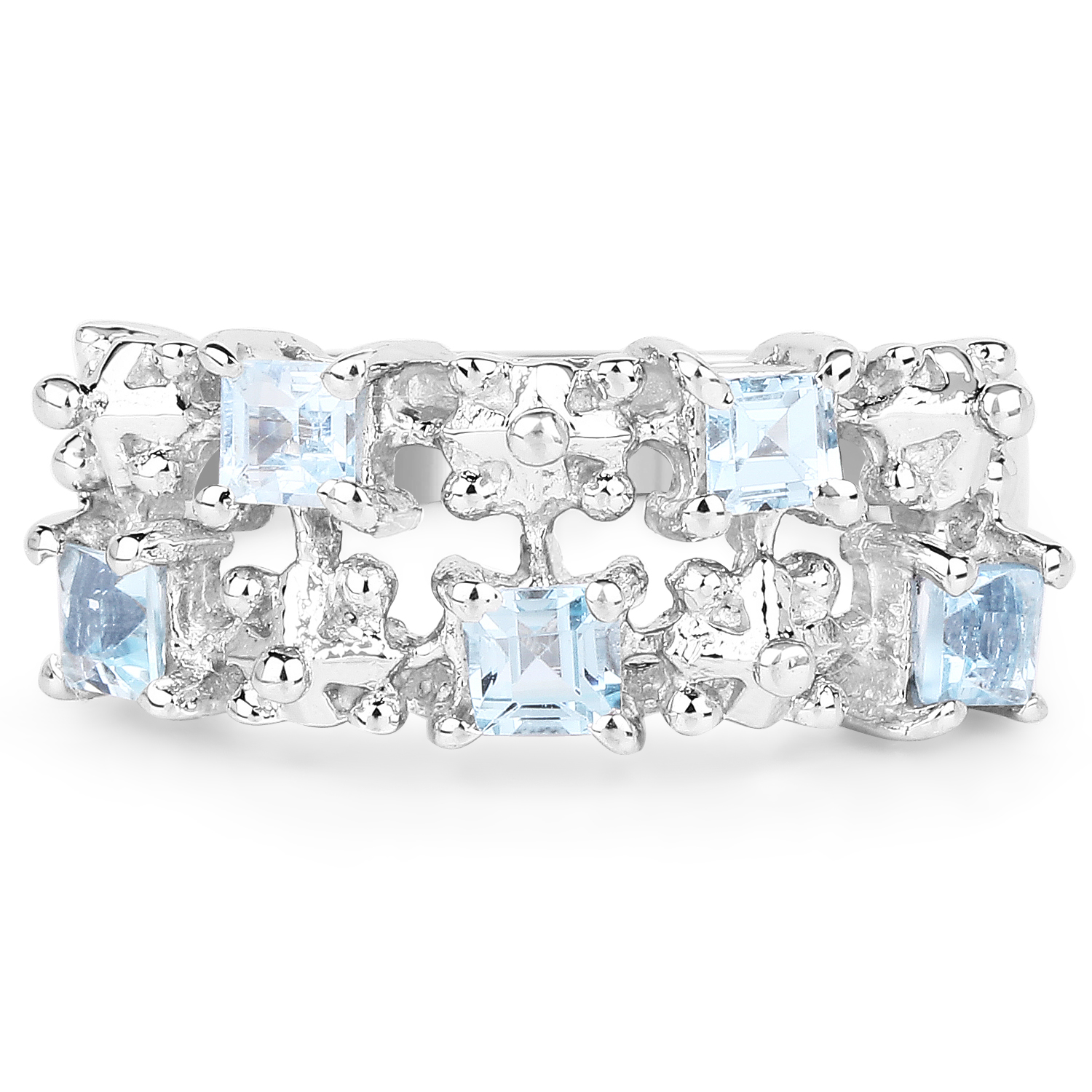 0.95 Carat Genuine Blue Topaz .925 Sterling Silver Ring
