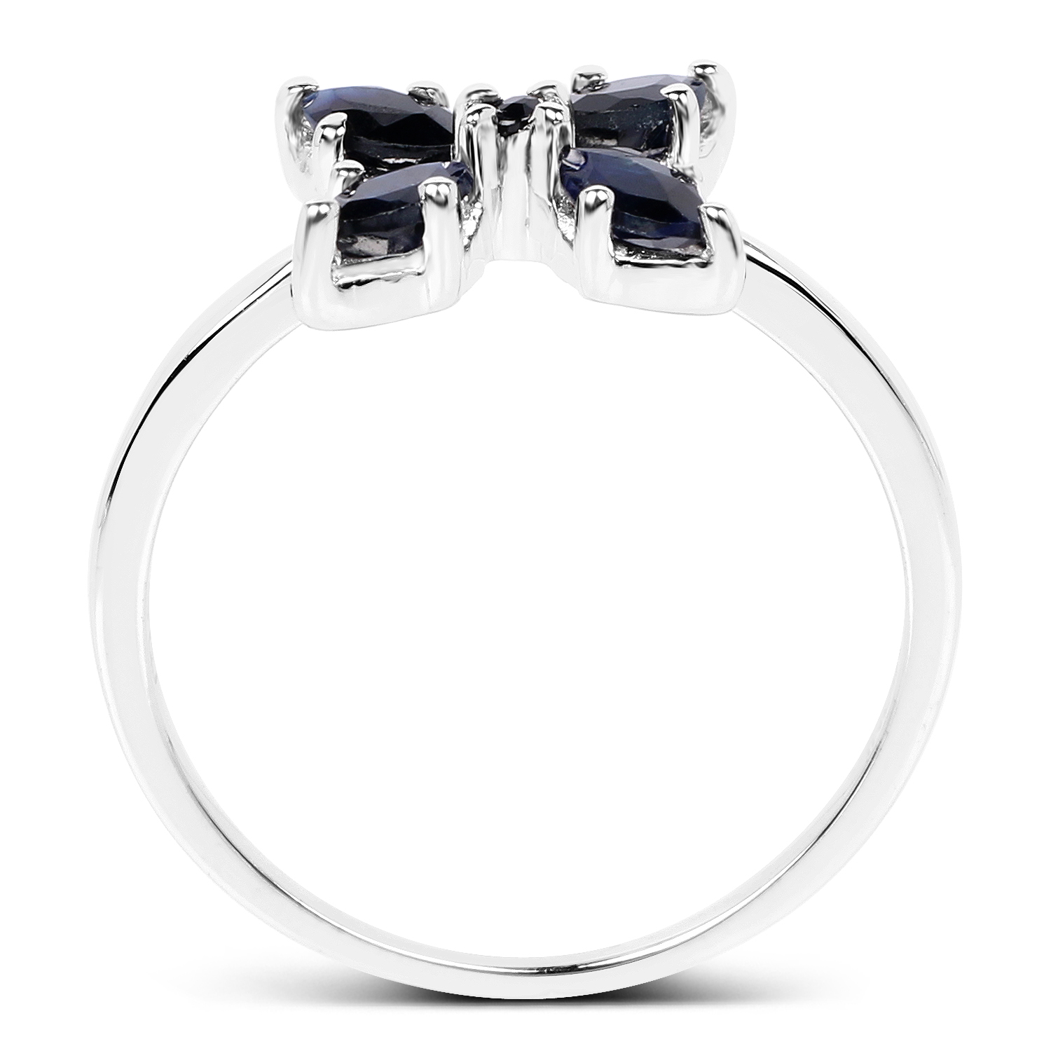 0.63 Carat Genuine Blue Sapphire .925 Sterling Silver Ring