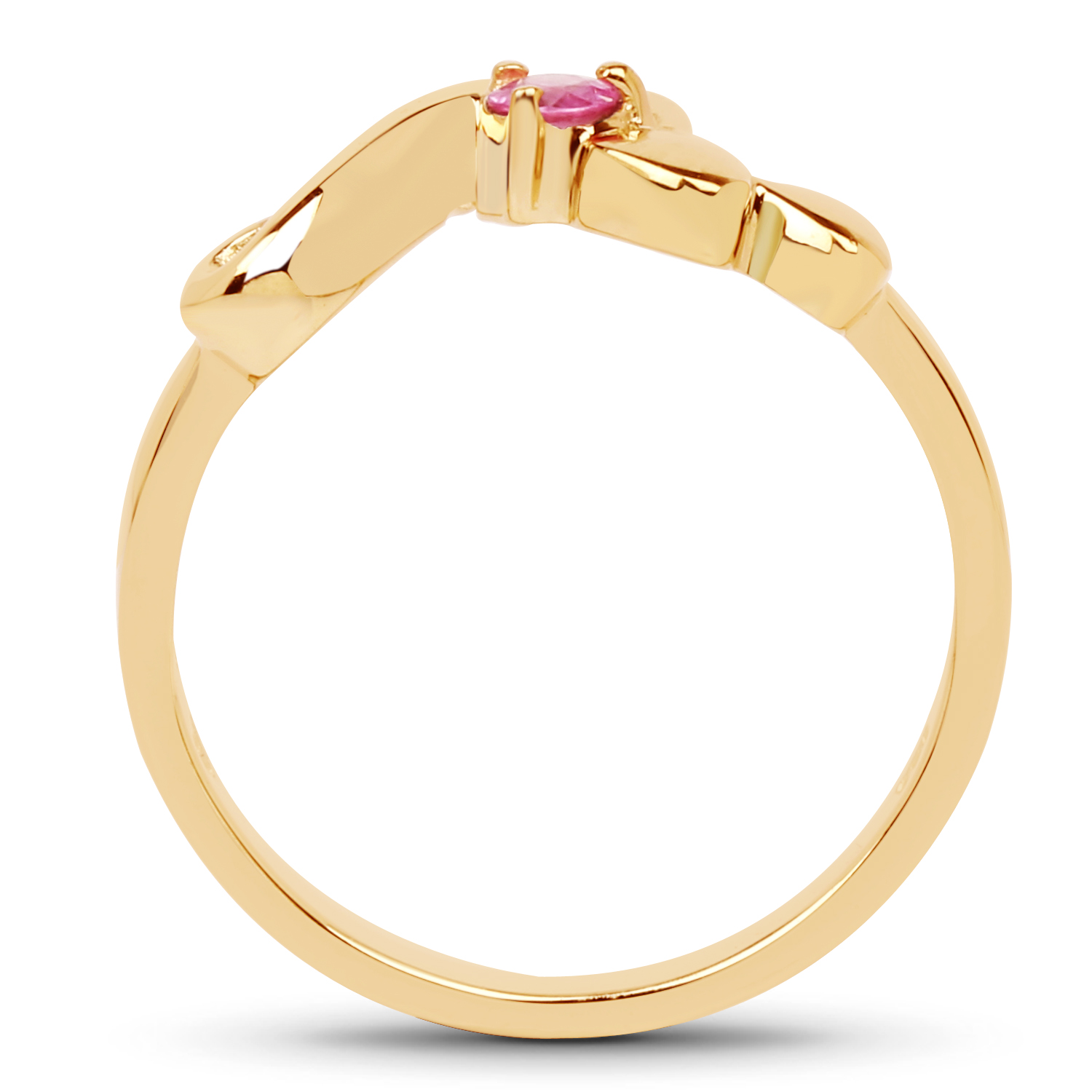 14K Yellow Gold Plated 0.10 Carat Genuine Ruby .925 Sterling Silver Ring