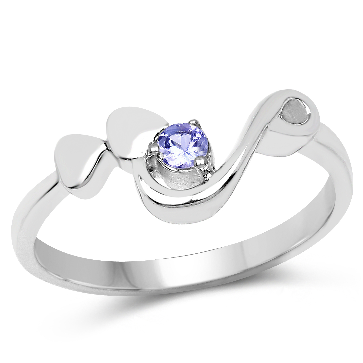 0.08 Carat Genuine Tanzanite .925 Sterling Silver Ring
